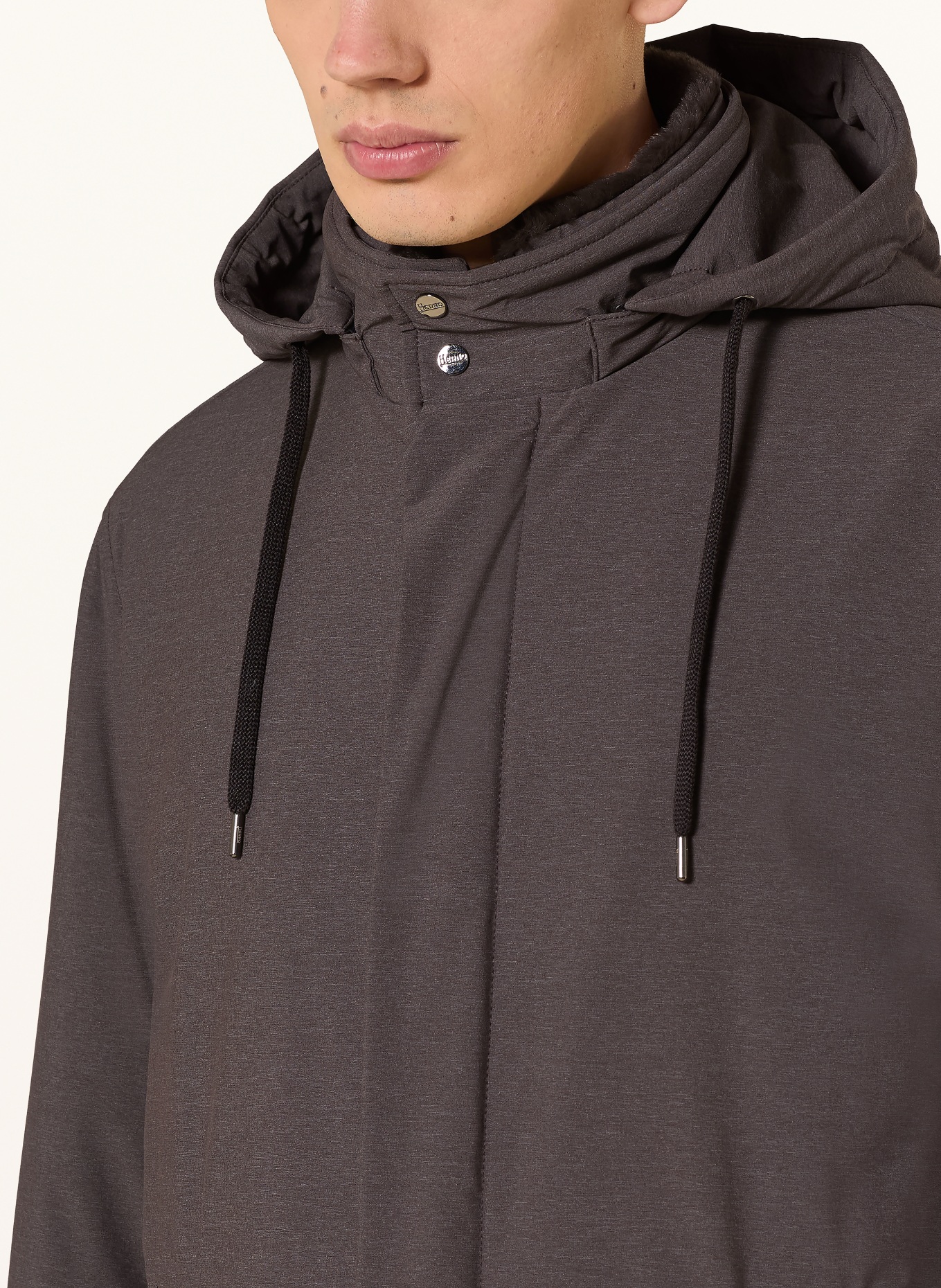 HERNO Parka mit abnehmbarem Kunstfell und abnehmbarer Kapuze: BRAUN