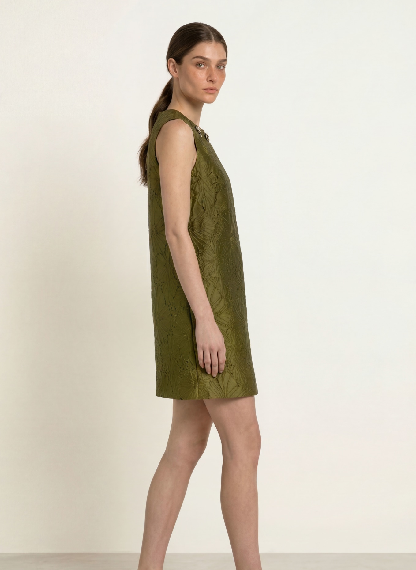 S Max Mara Cocktailkleid AFFARI mit Schmucksteinen: OLIV