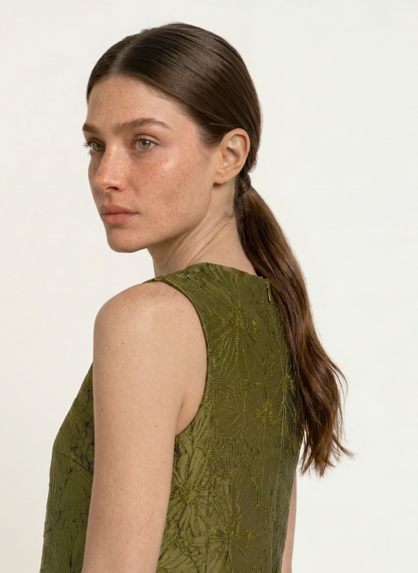 S Max Mara Cocktailkleid AFFARI mit Schmucksteinen: OLIV