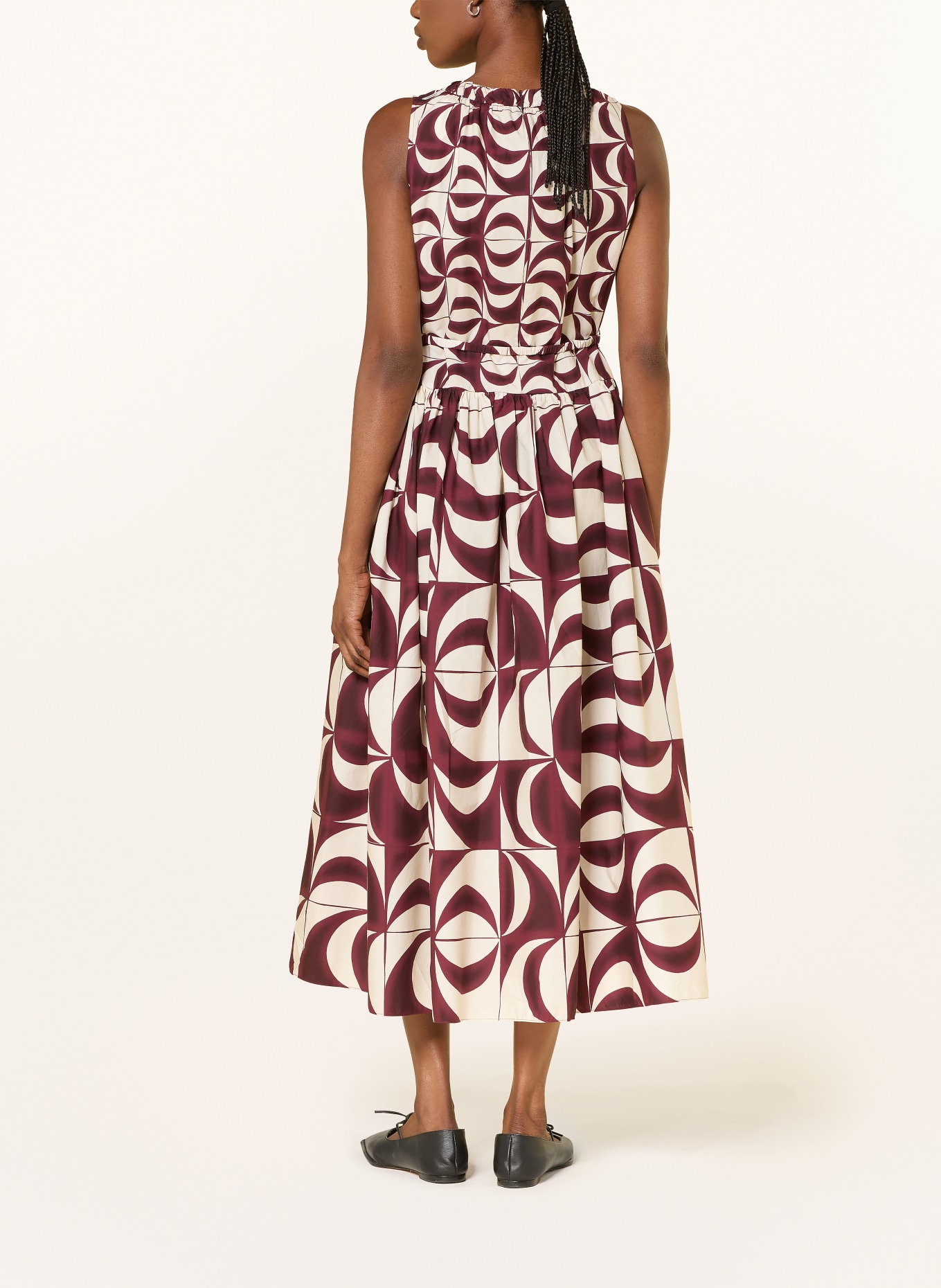 S Max Mara Kleid STMSALATO: DUNKELROT / WEISS
