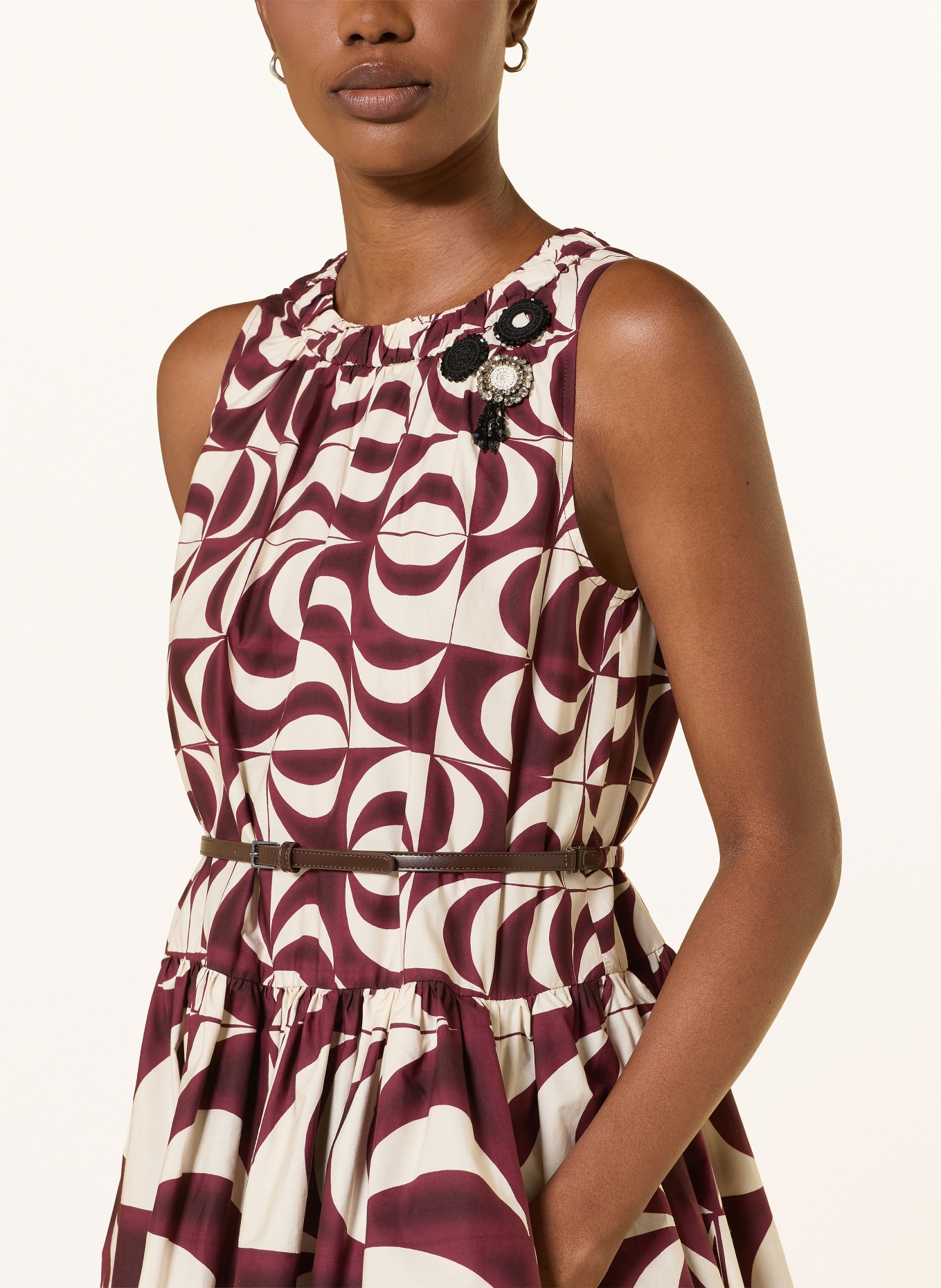 S Max Mara Kleid STMSALATO: DUNKELROT / WEISS