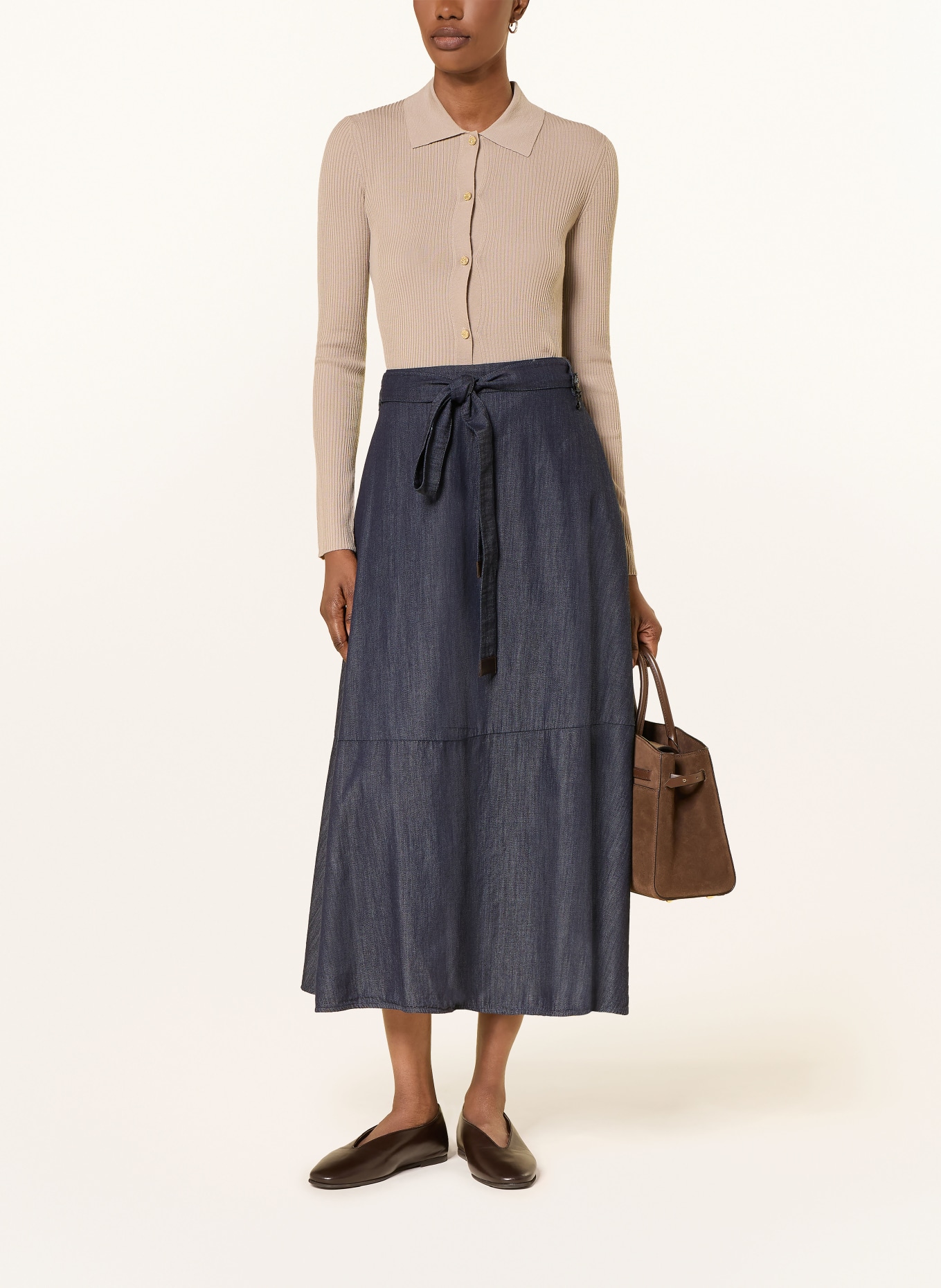 S Max Mara Jupe NINFE effet denim: BLEU FONCÉ