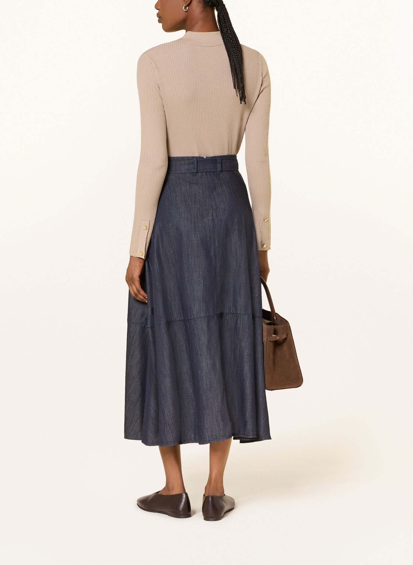 S Max Mara Jupe NINFE effet denim: BLEU FONCÉ