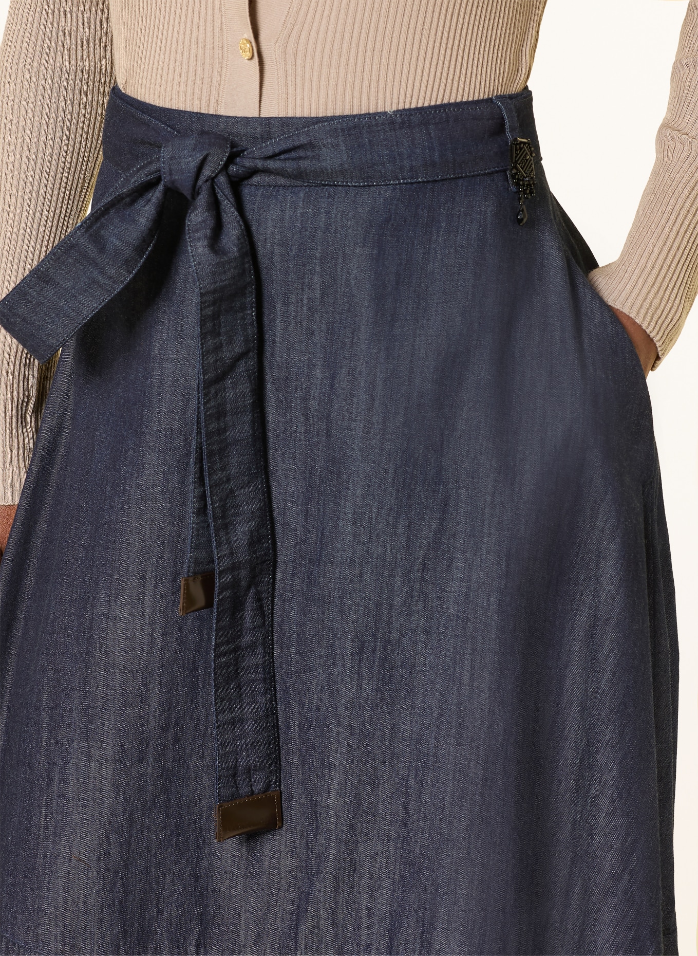 S Max Mara Jupe NINFE effet denim: BLEU FONCÉ