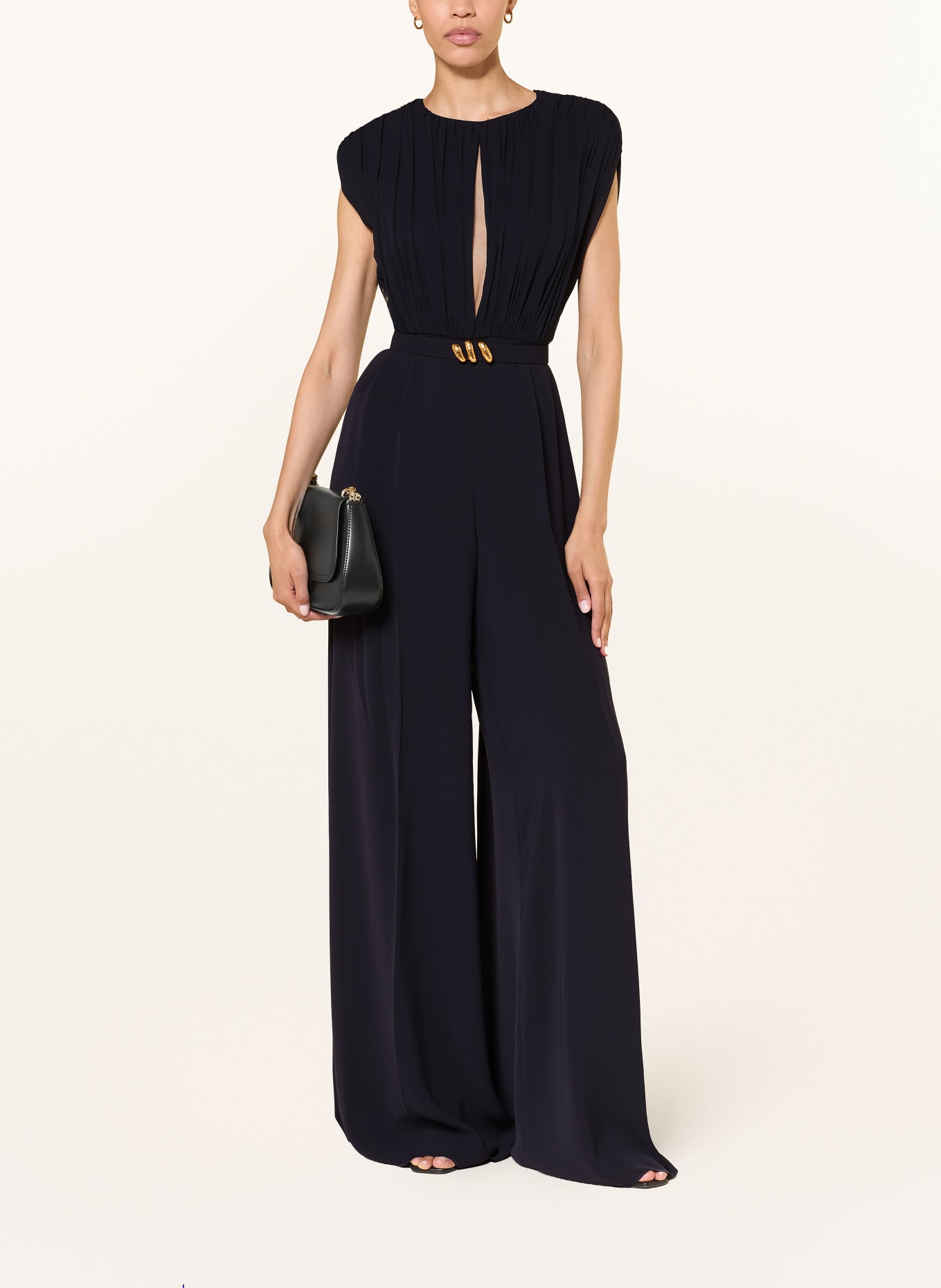 Max Mara STUDIO Jumpsuit GIUNCHI mit Seide: DUNKELBLAU