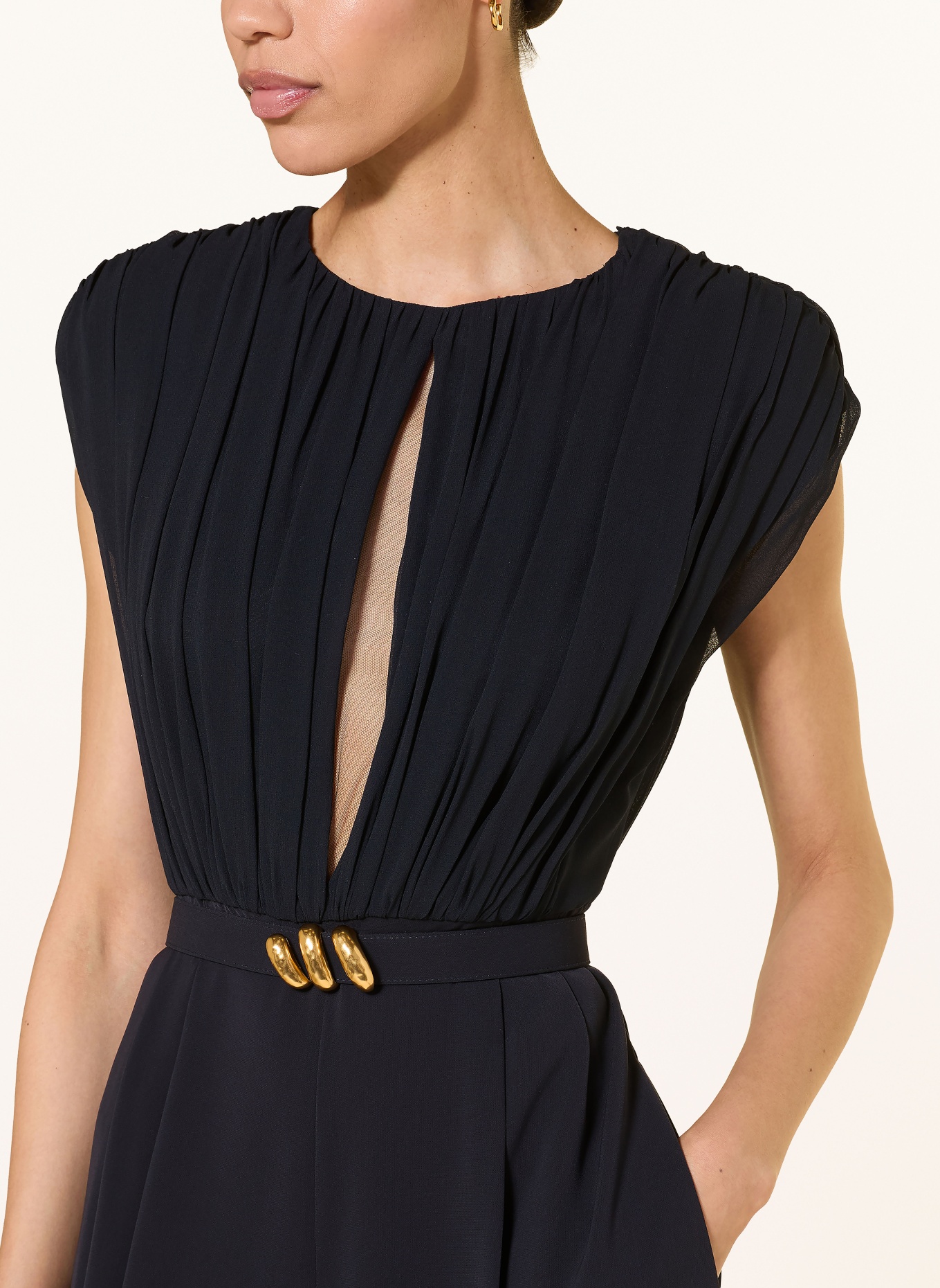 Max Mara STUDIO Jumpsuit GIUNCHI mit Seide: DUNKELBLAU