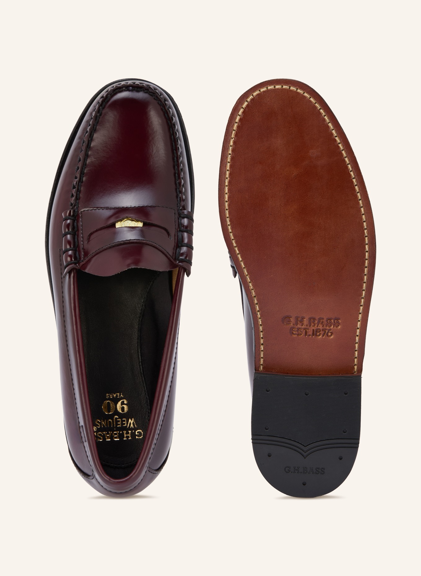 G.H.Bass Pennyloafers WEEJUN HERITAGE: DONKERROOD / GOUD