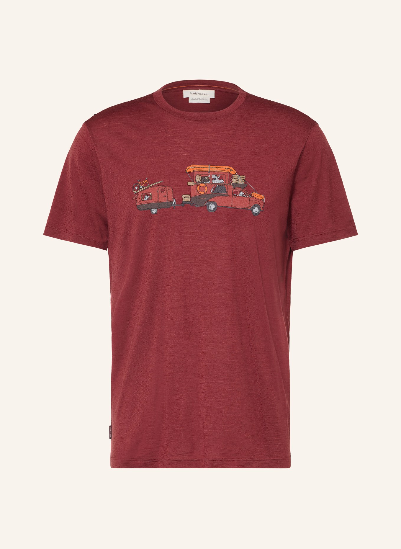 icebreaker Tricou MERINO 150 TECH LITE: ROȘU ÎNCHIS
