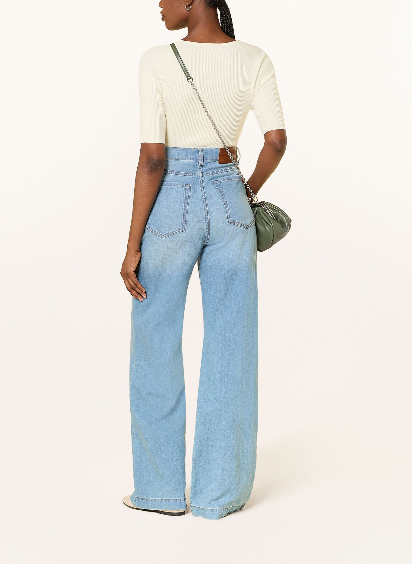 WEEKEND Max Mara T-shirt en maille TENENTE: ÉCRU