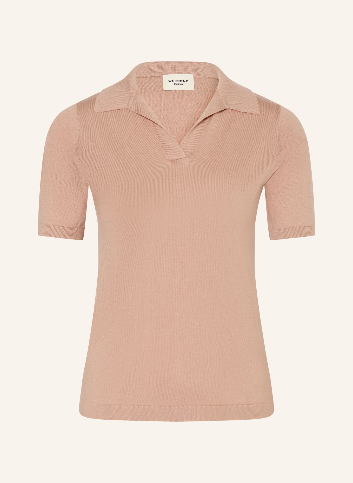 WEEKEND Max Mara Pletené polo tričko RONCOLO s hedvábím: RŮŽOVÁ