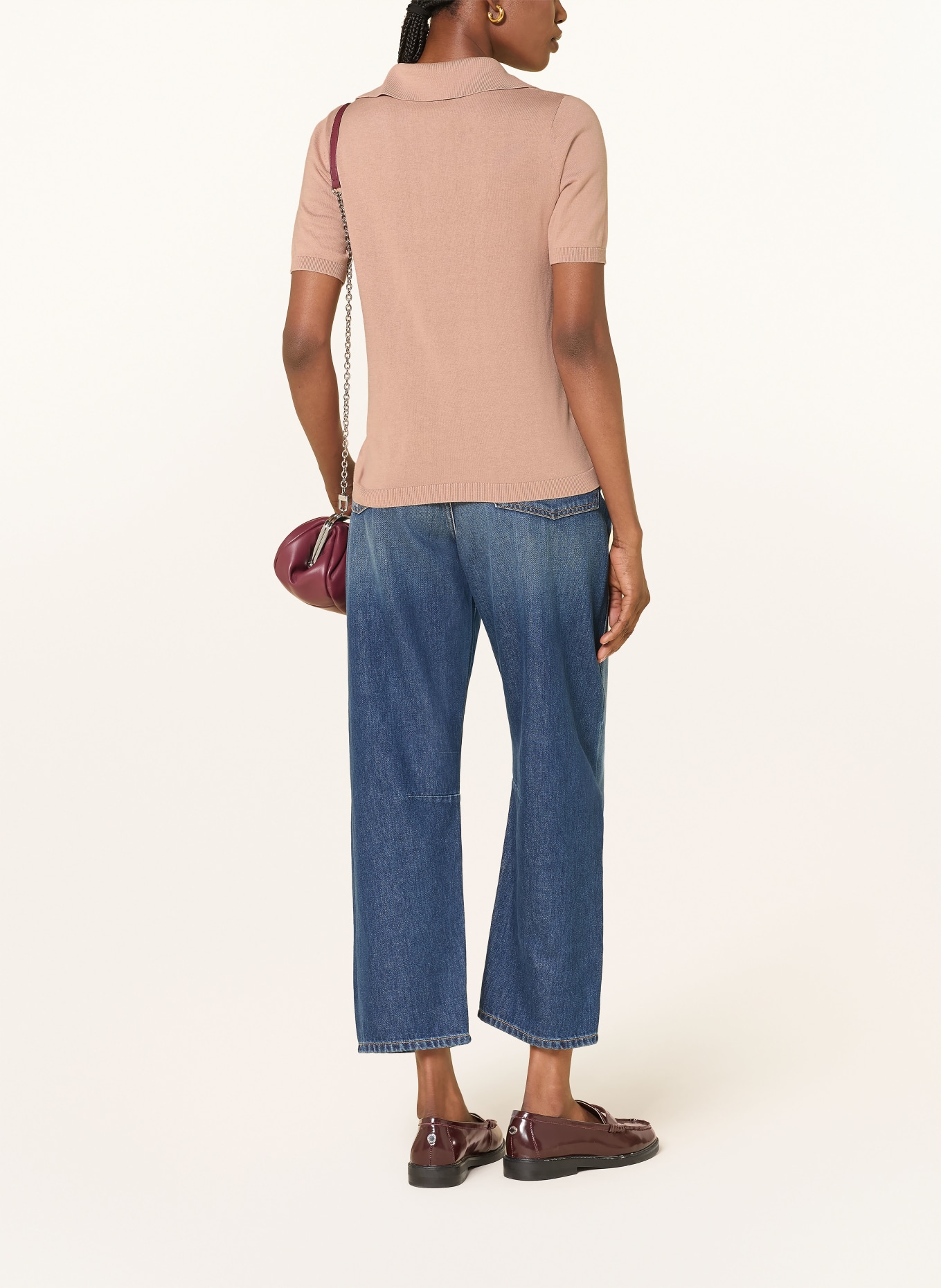 WEEKEND Max Mara Pletené polo tričko RONCOLO s hedvábím: RŮŽOVÁ