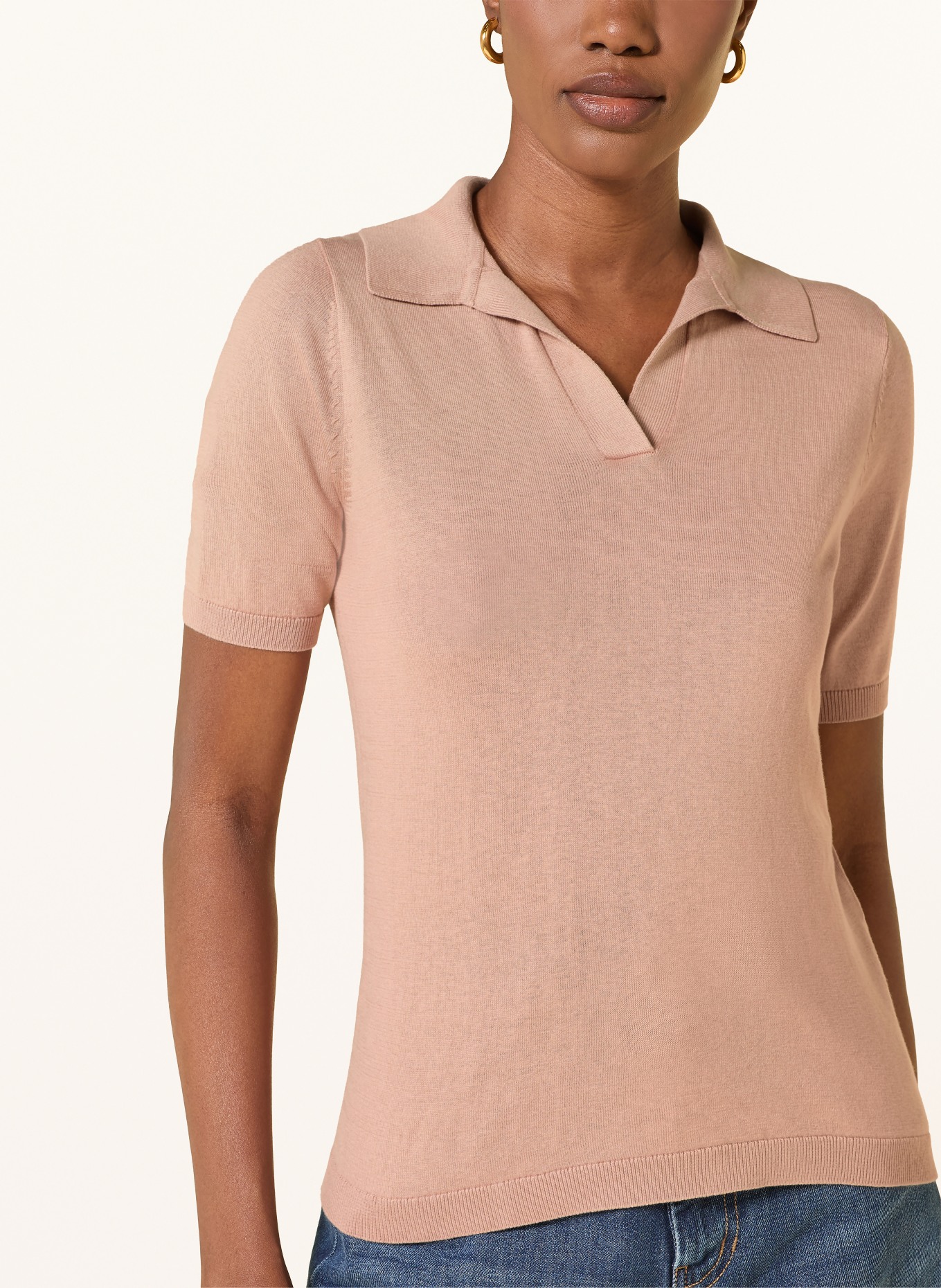 WEEKEND Max Mara Pletené polo tričko RONCOLO s hedvábím: RŮŽOVÁ