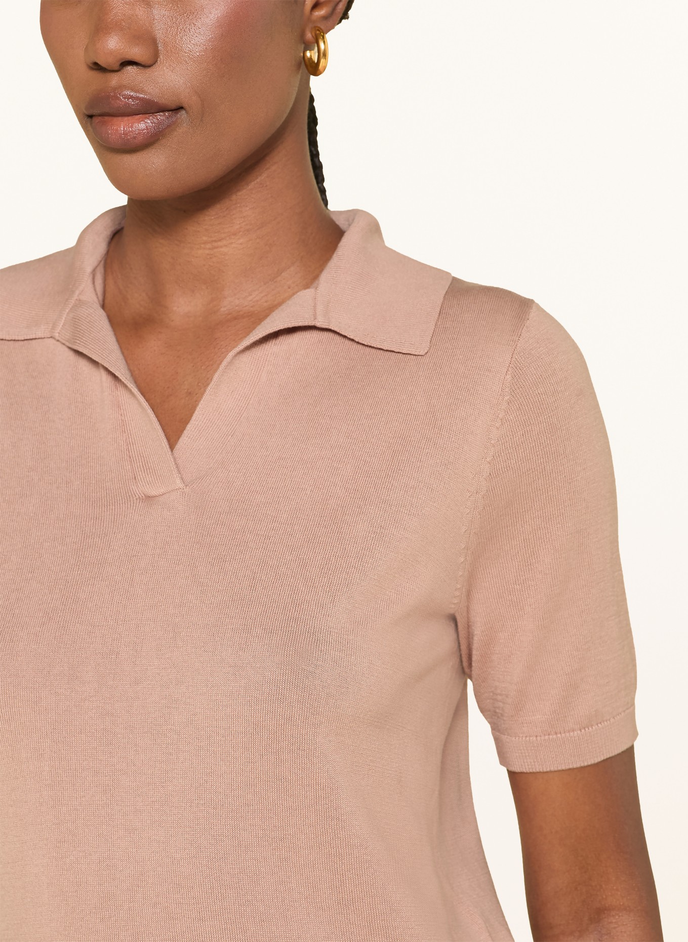 WEEKEND Max Mara Pletené polo tričko RONCOLO s hedvábím: RŮŽOVÁ