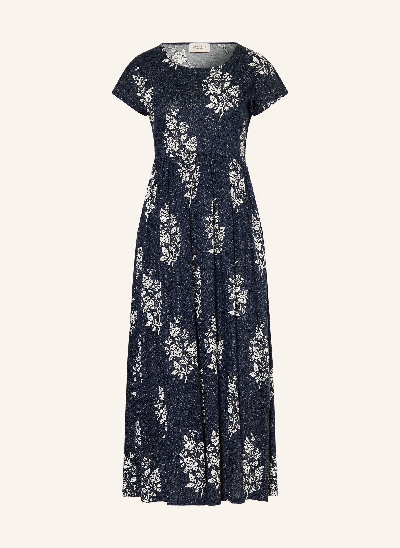WEEKEND Max Mara Jerseykleid GUFO in Jeansoptik: DUNKELBLAU / WEISS