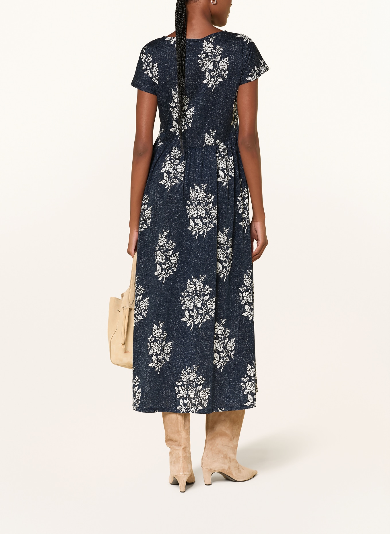 WEEKEND Max Mara Jerseykleid GUFO in Jeansoptik: DUNKELBLAU / WEISS