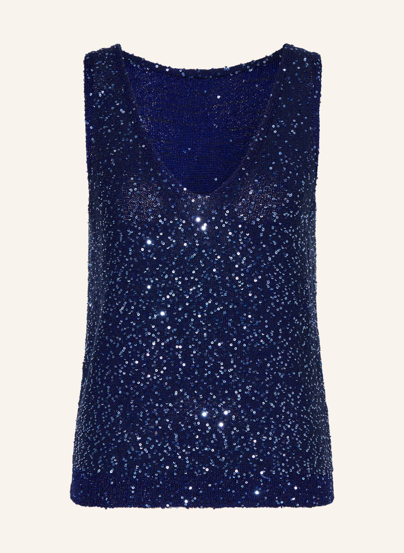 WEEKEND Max Mara Haut en maille MILORD à paillettes: BLEU FONCÉ