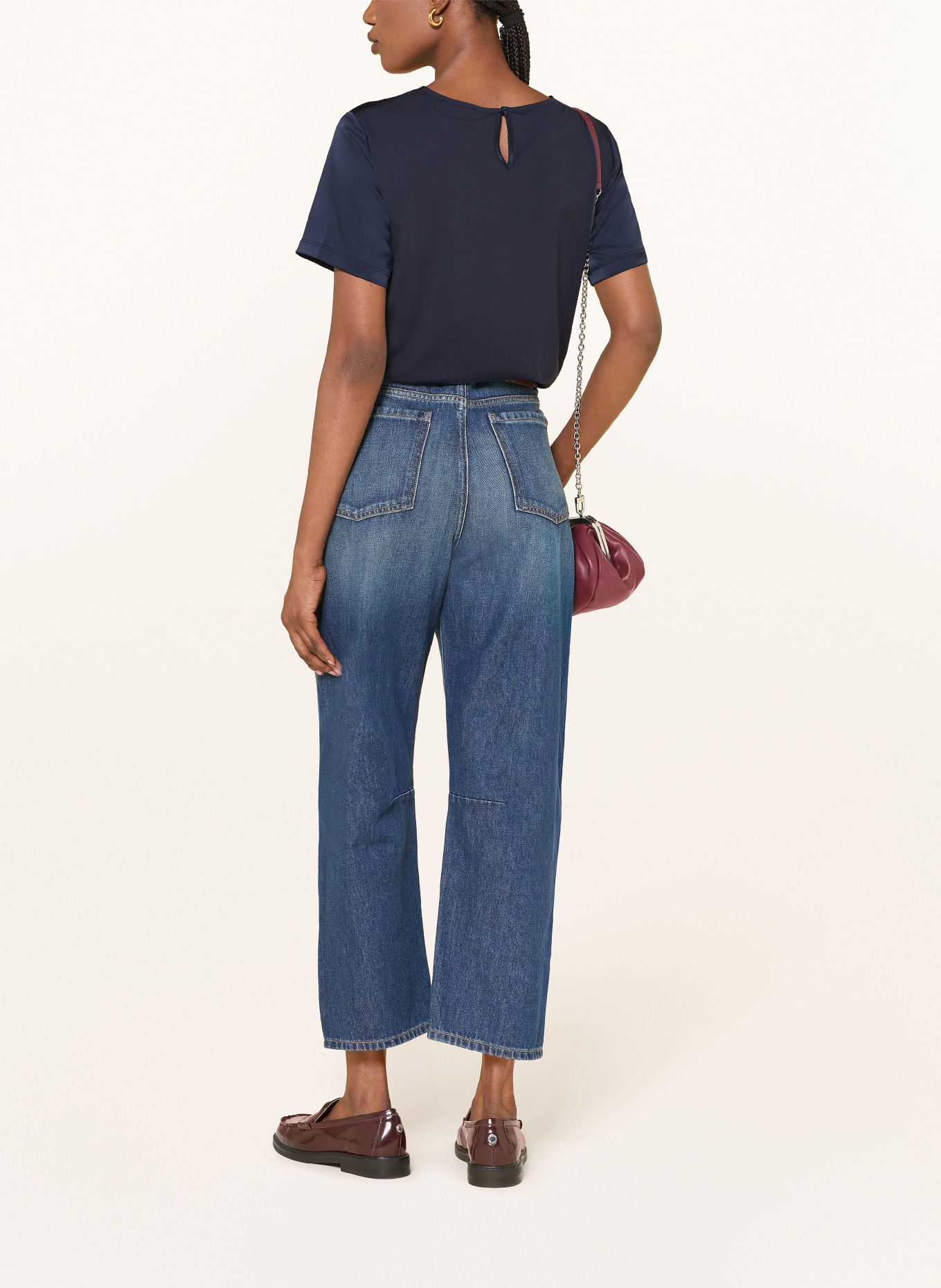 WEEKEND Max Mara Blouseshirt GIRLBERT in gemengde Materialien: DONKERBLAUW