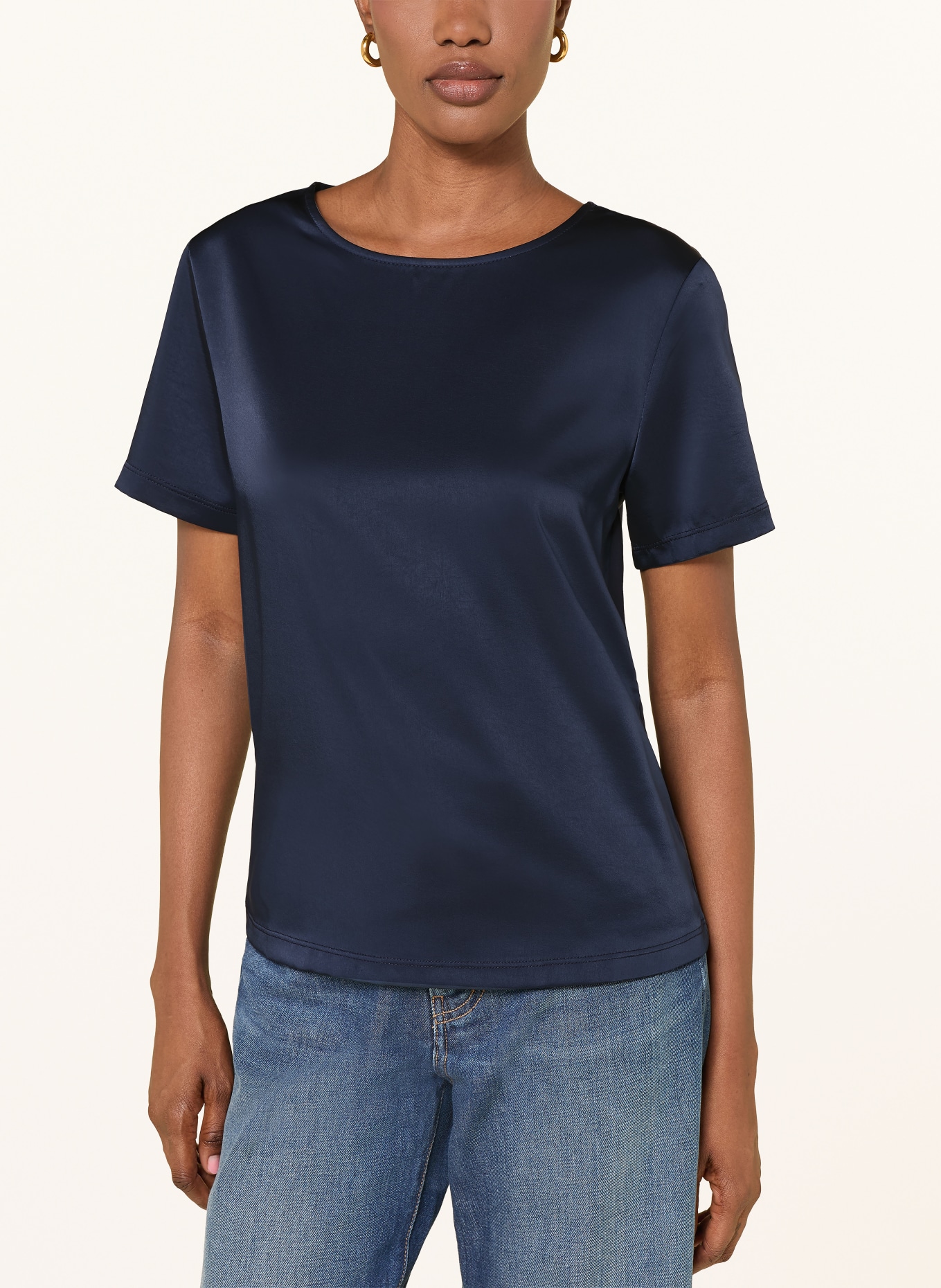 WEEKEND Max Mara Blouseshirt GIRLBERT in gemengde Materialien: DONKERBLAUW