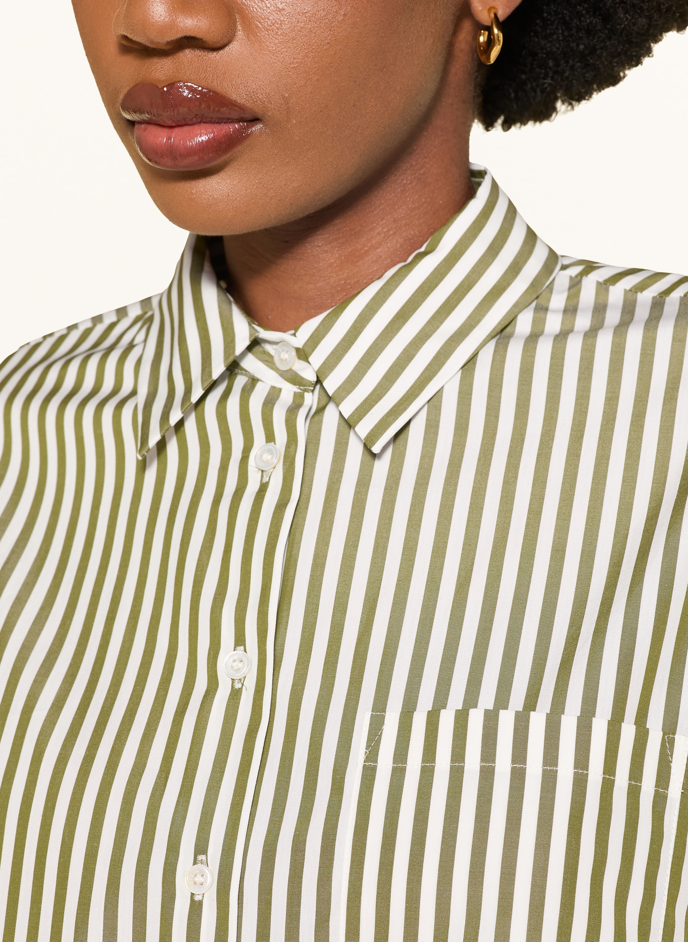 WEEKEND Max Mara Skjortblus GIRALDA med 3/4-ärmar: GRÖN / VIT