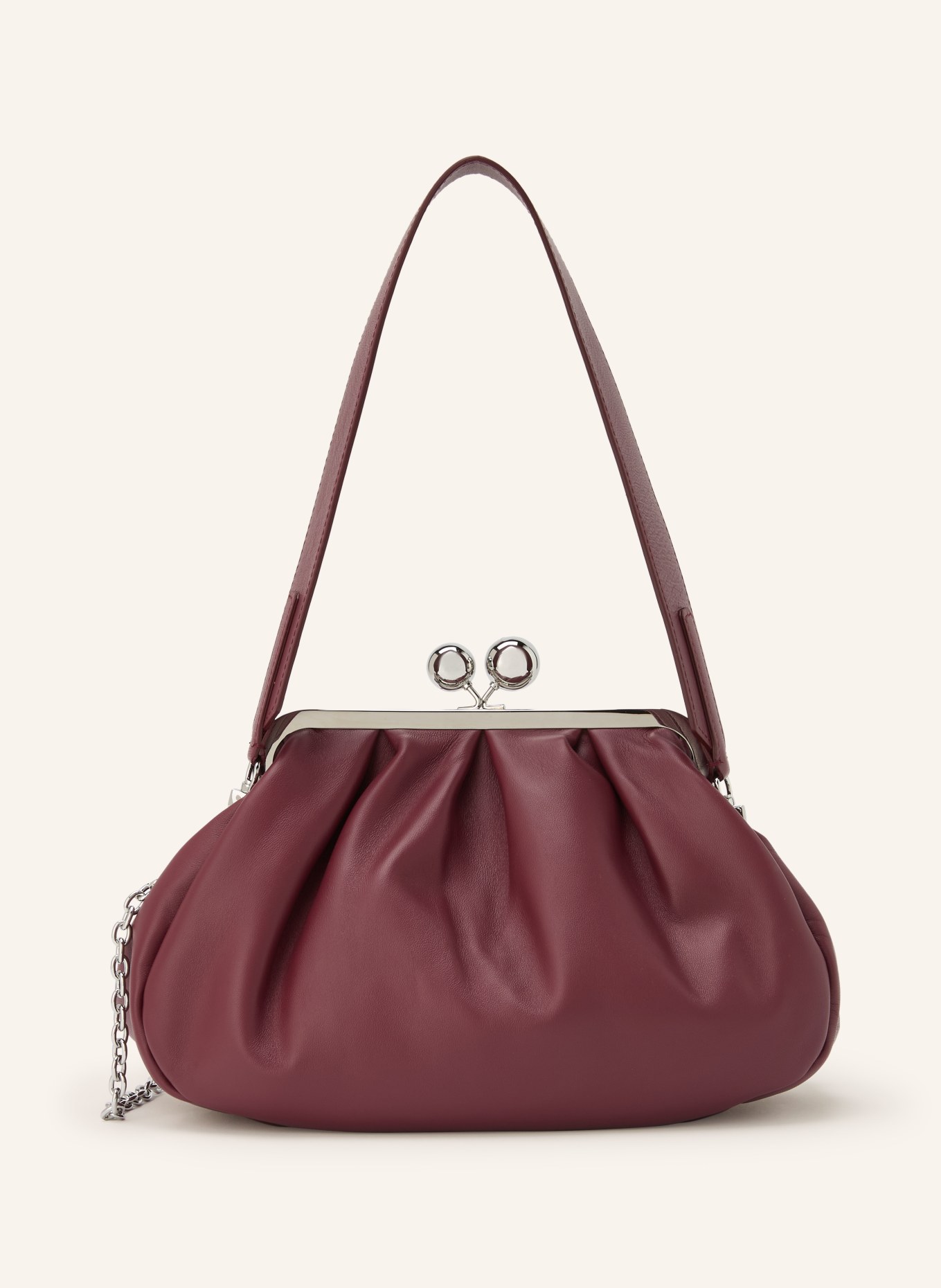 WEEKEND Max Mara Schoudertas PASTICCINO MEDIUM: DONKERROOD / ZILVER