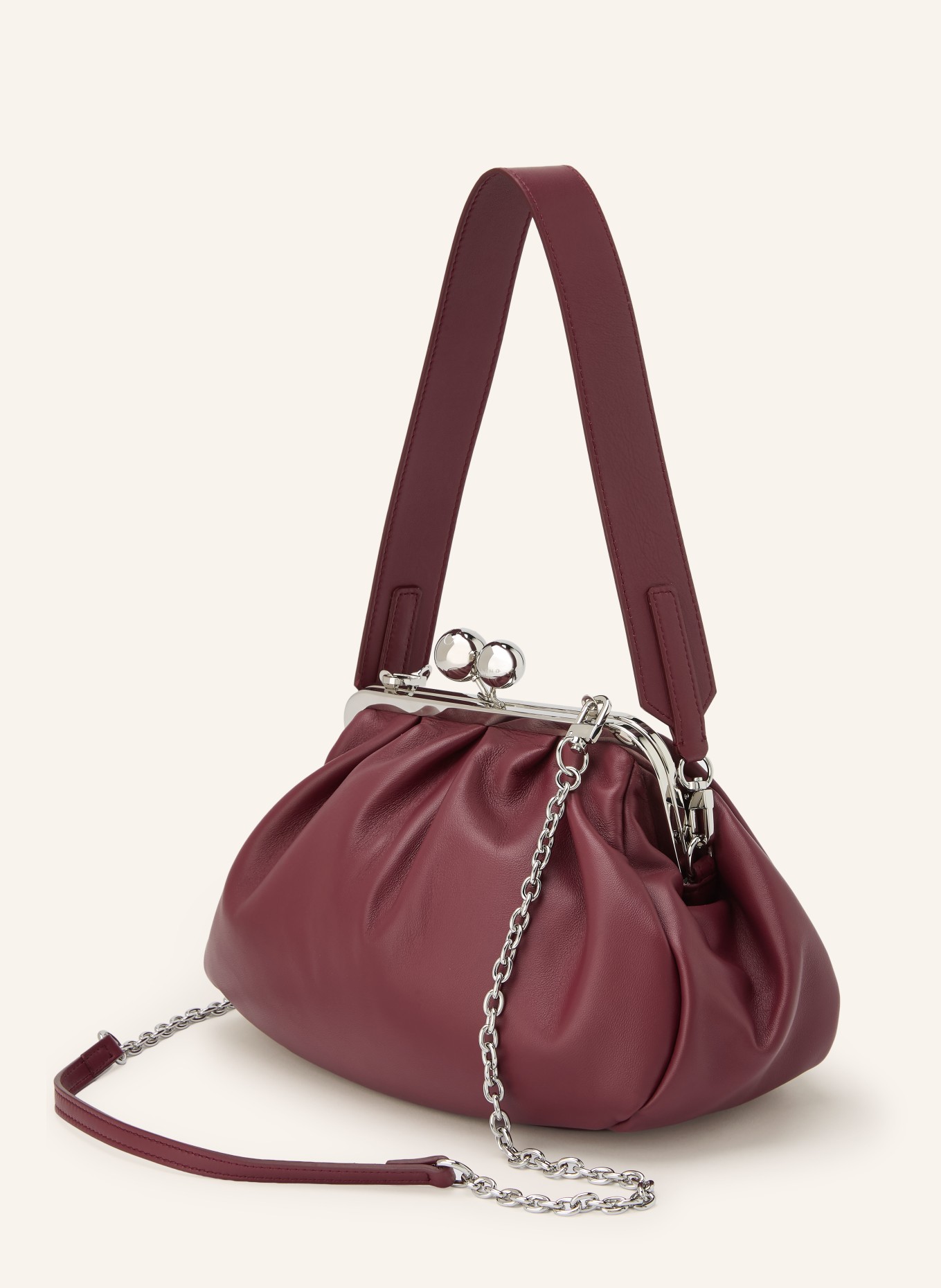 WEEKEND Max Mara Schoudertas PASTICCINO MEDIUM: DONKERROOD / ZILVER