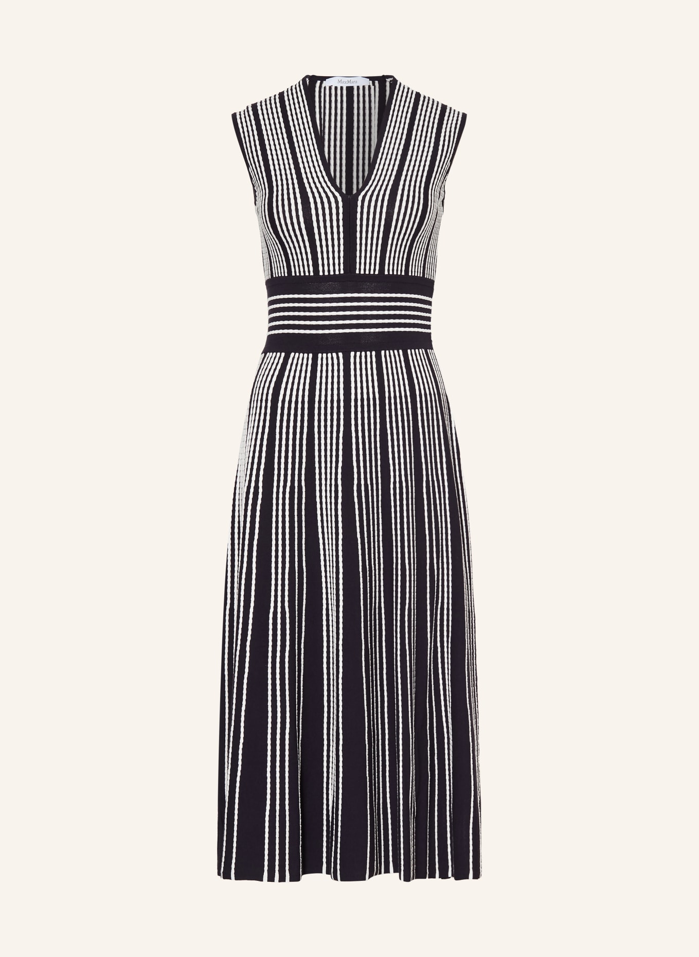 Max Mara AGRESTE Knit Dress: DARK BLUE / WHITE