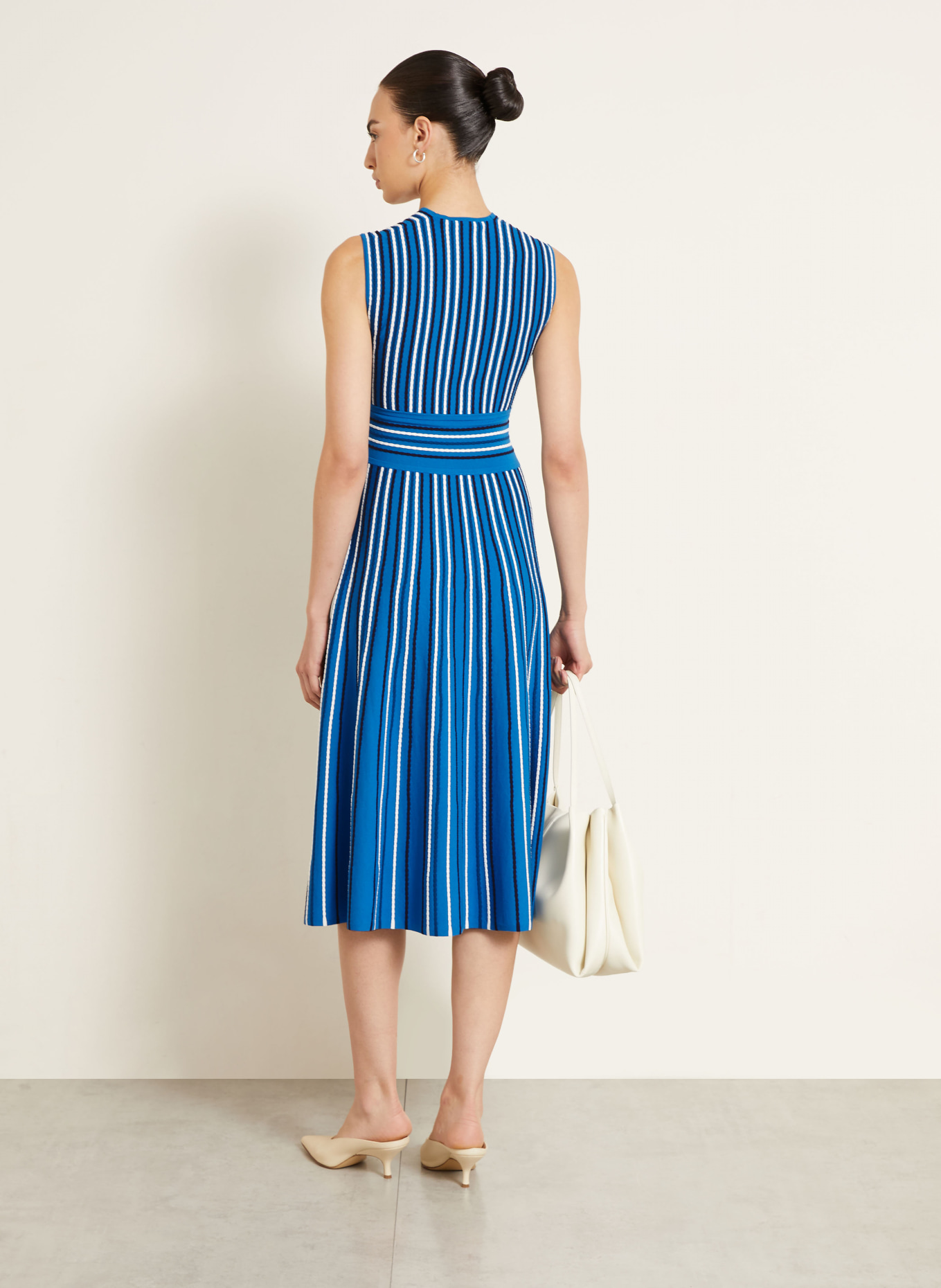 Max Mara Strickkleid AGRESTE: BLAU / DUNKELBLAU / WEISS