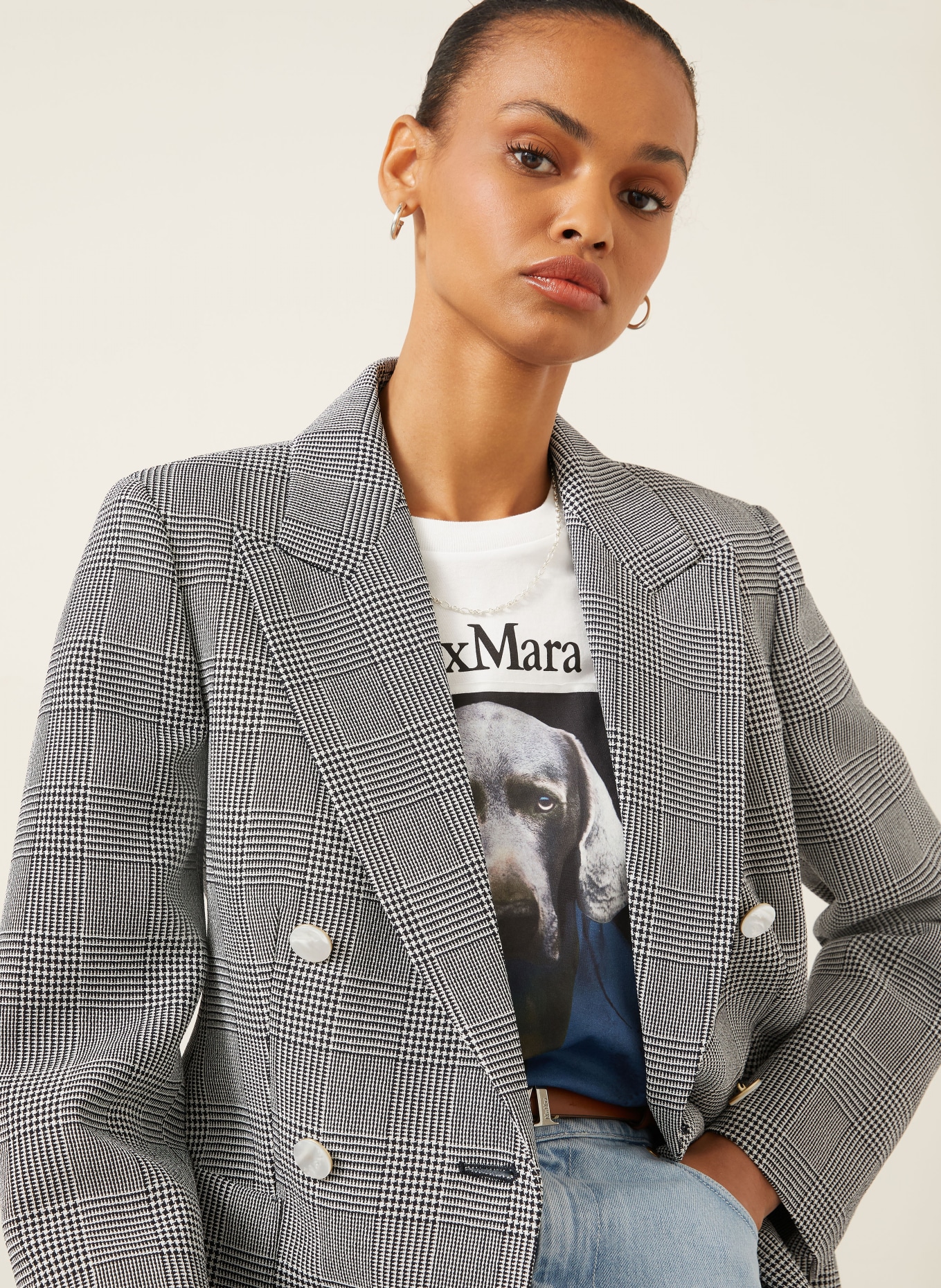 Max Mara Blazer ACCORDO: DUNKELBLAU / HELLGRAU
