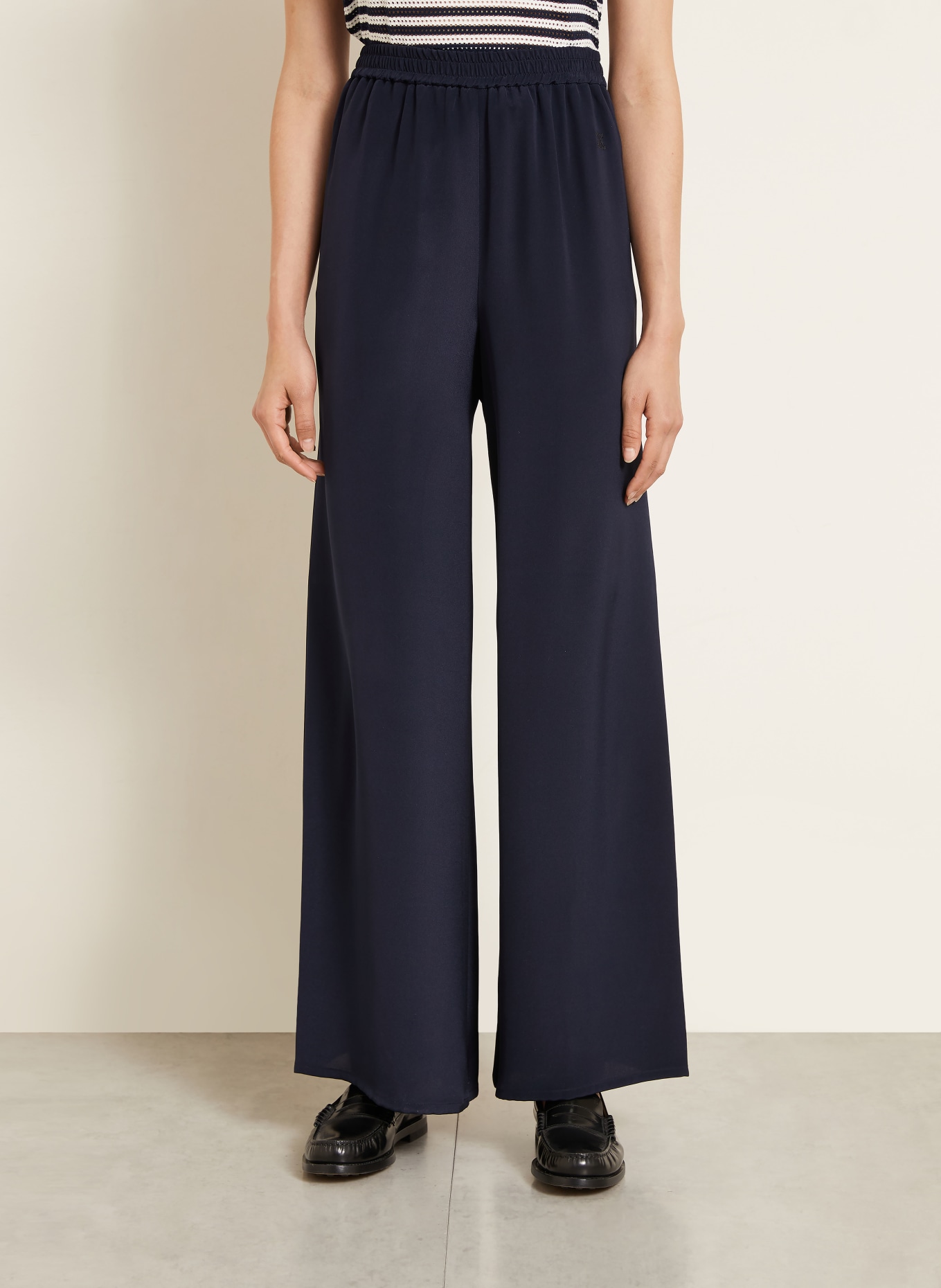 Max Mara Marlenehose VOLONTA aus Seide: DUNKELBLAU