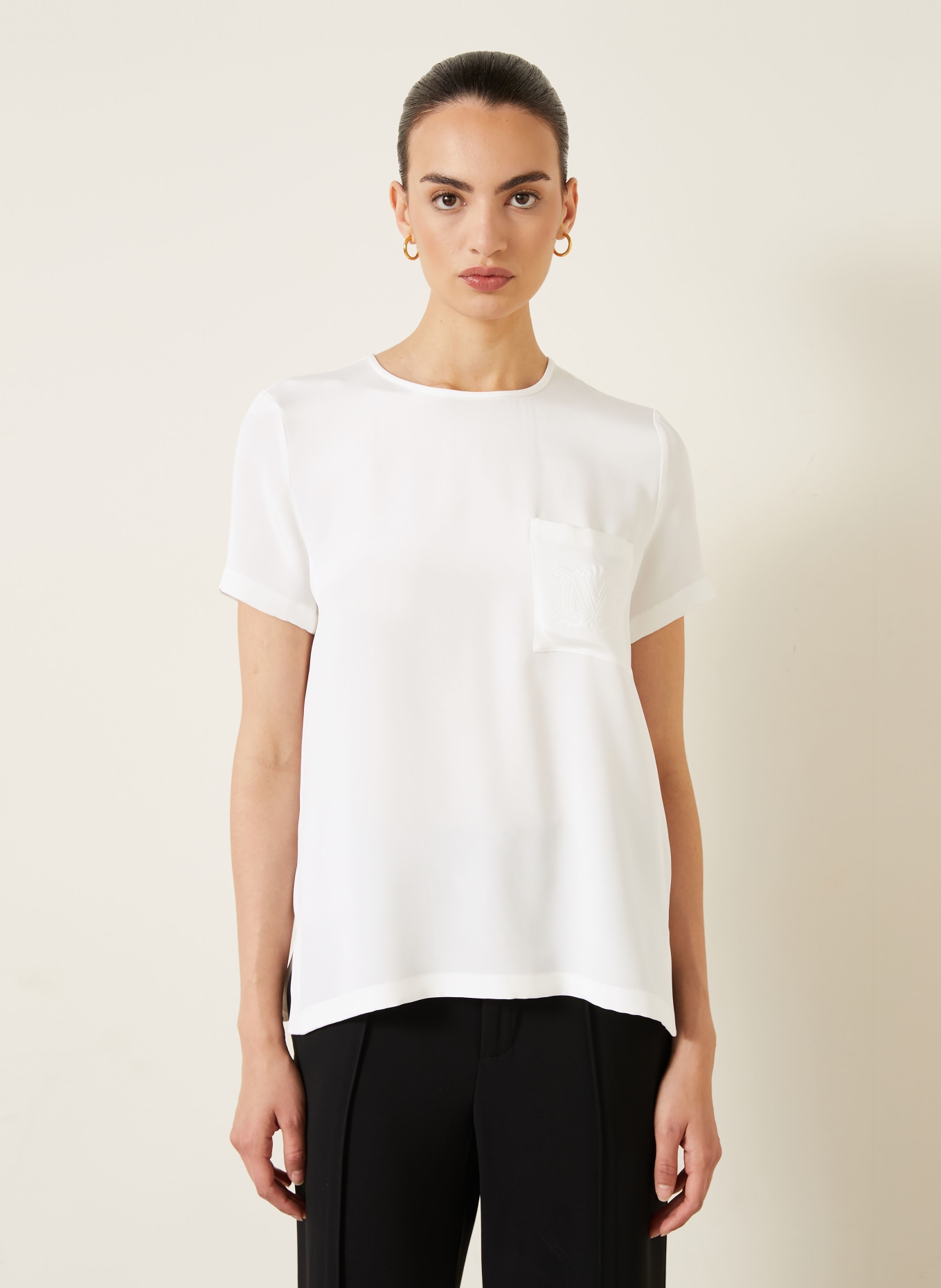 Max Mara Blusenshirt PAGANO aus Seide: WEISS