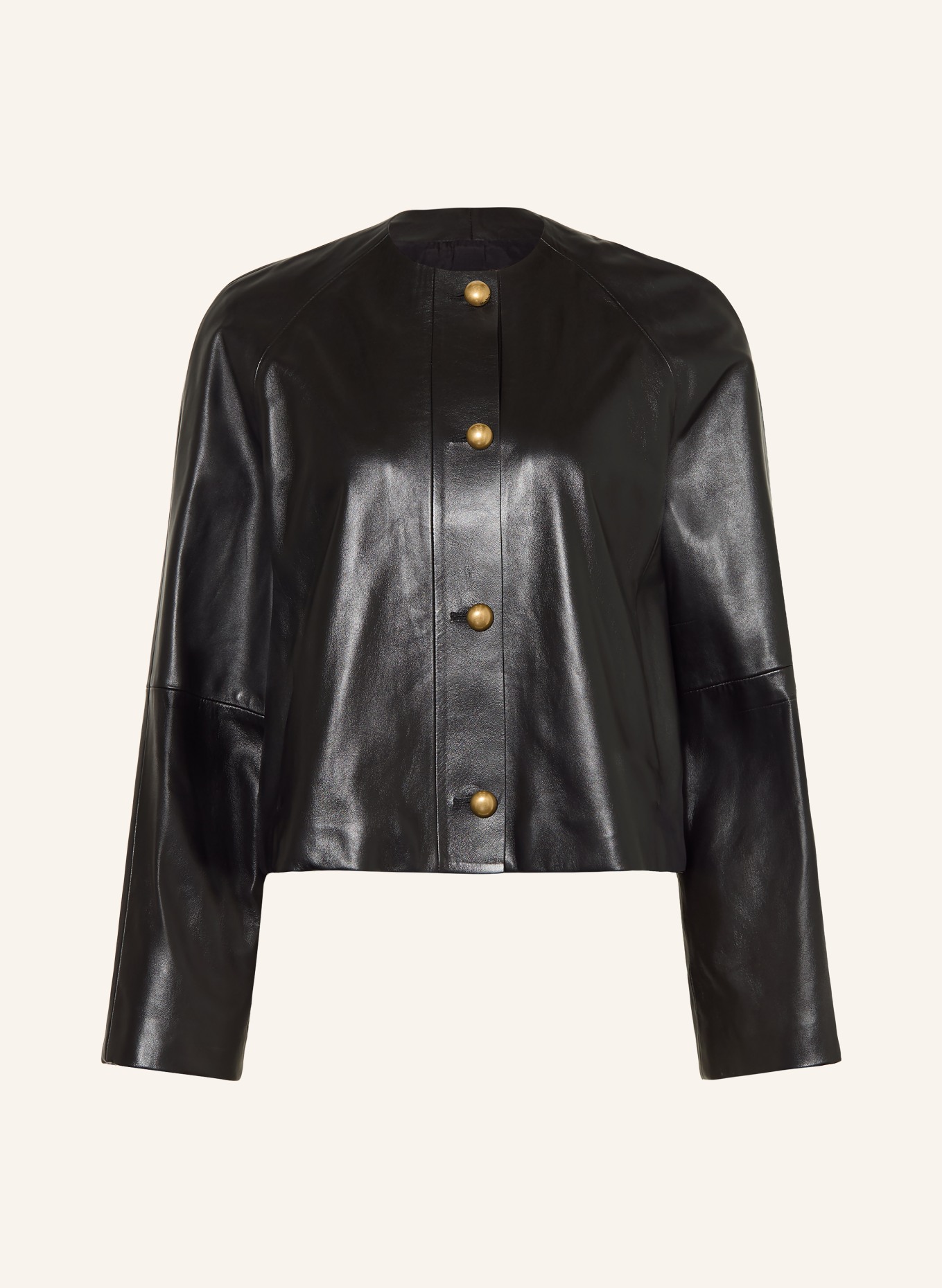 Max Mara Leather Jacket BOUQUET: BLACK