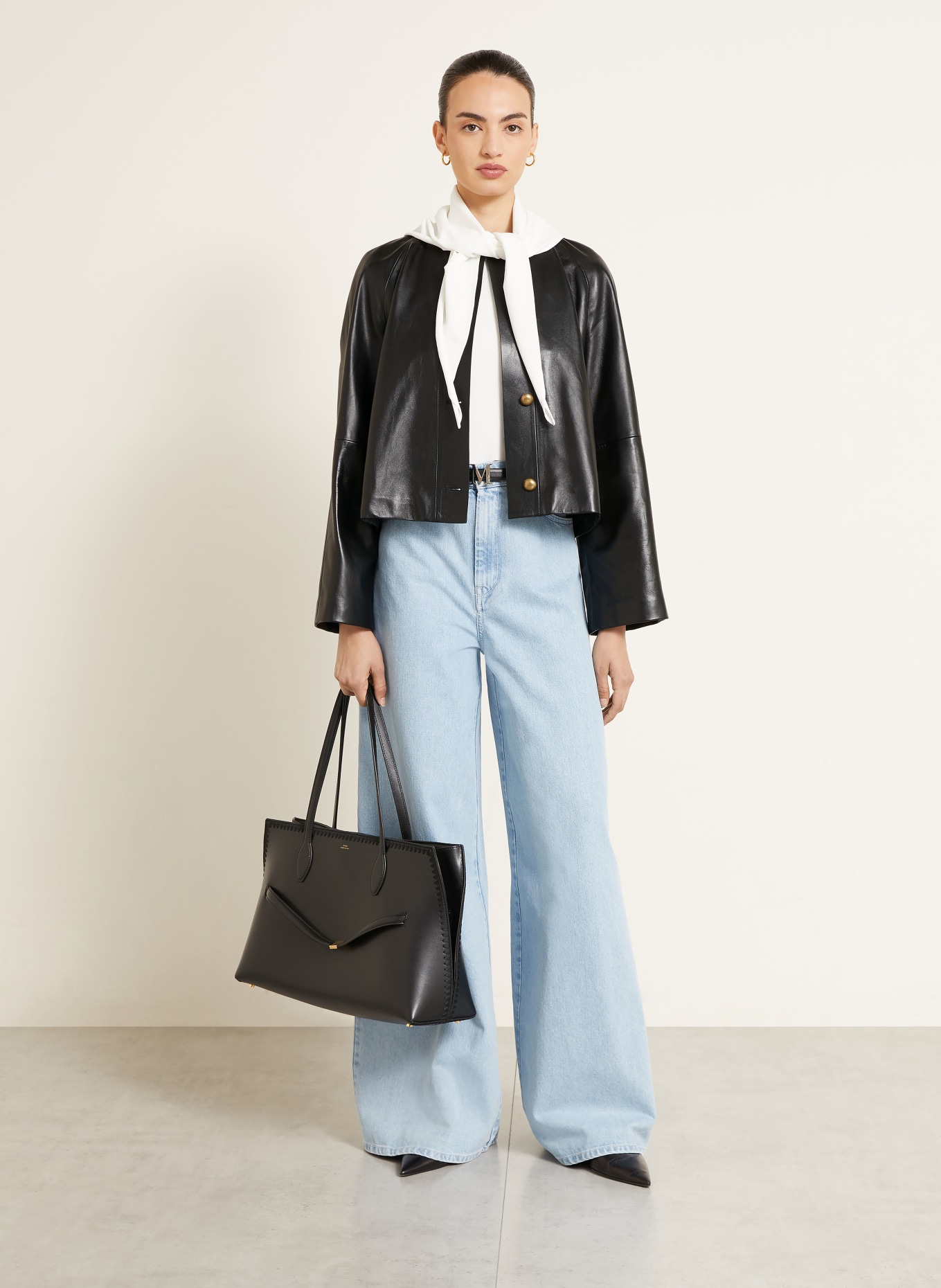 Max Mara Leather Jacket BOUQUET: BLACK