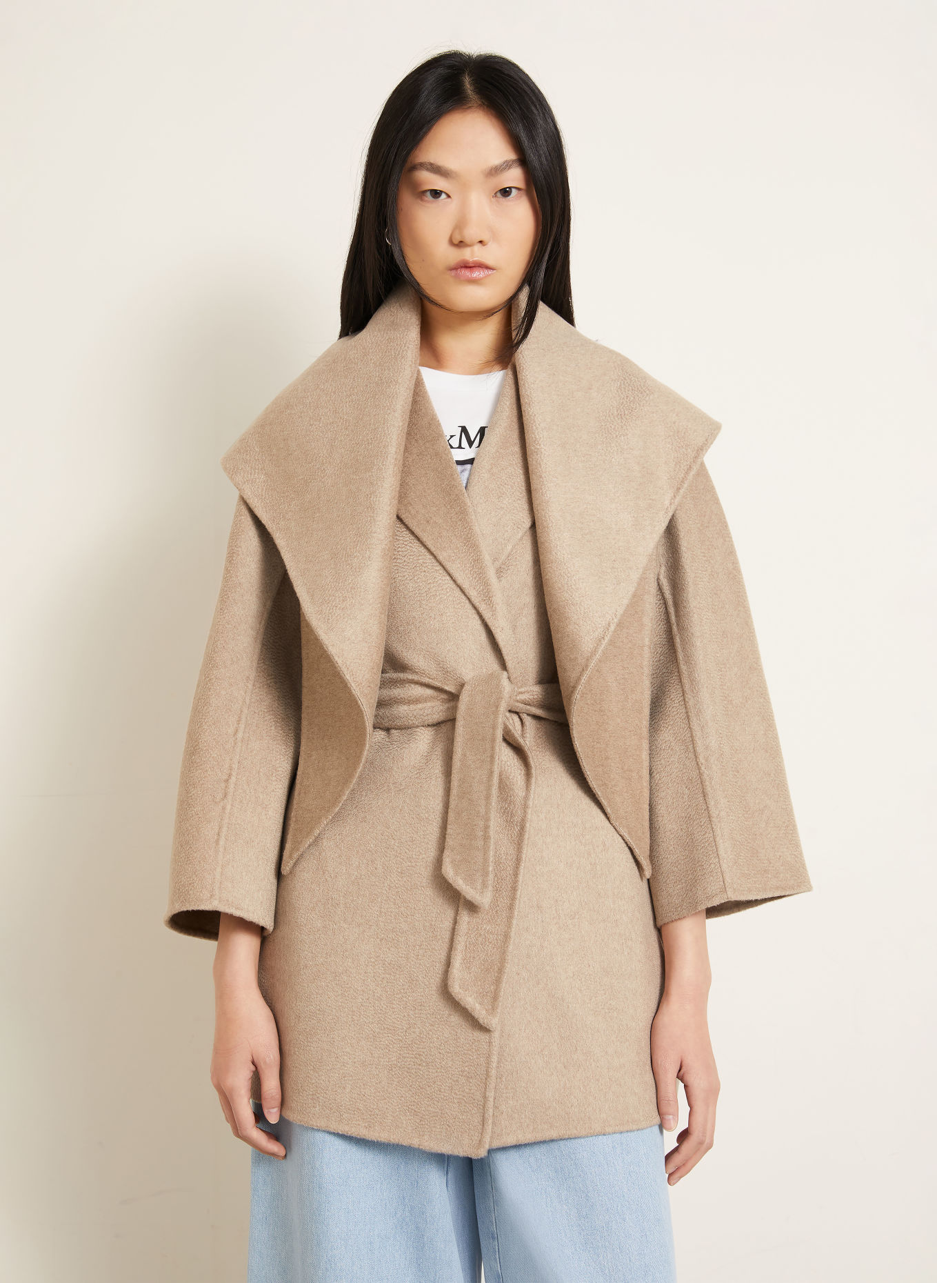 Max Mara Set DETTO: Cashmere-Mantel und Schal: BEIGE