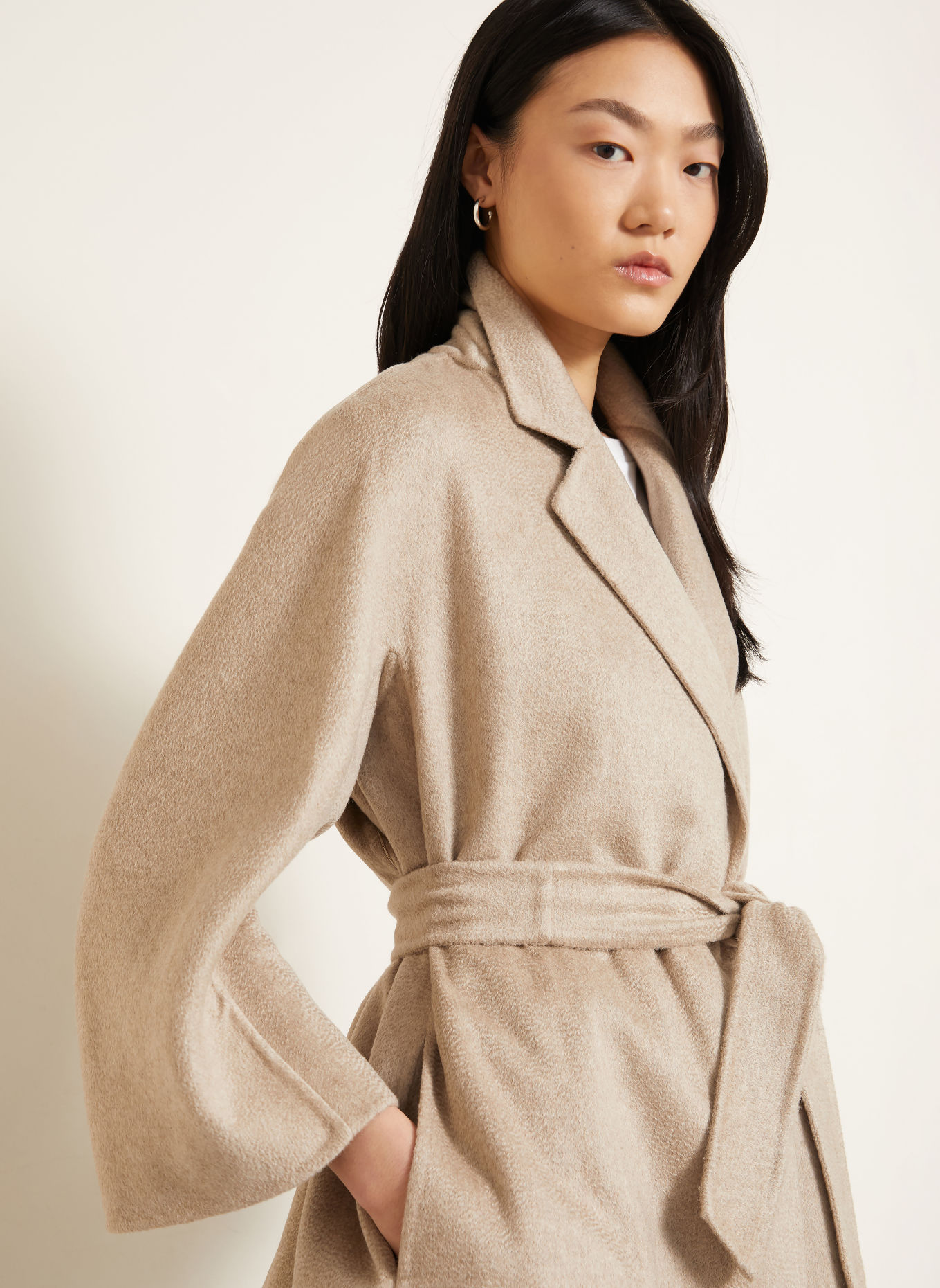 Max Mara Set DETTO: Cashmere-Mantel und Schal: BEIGE