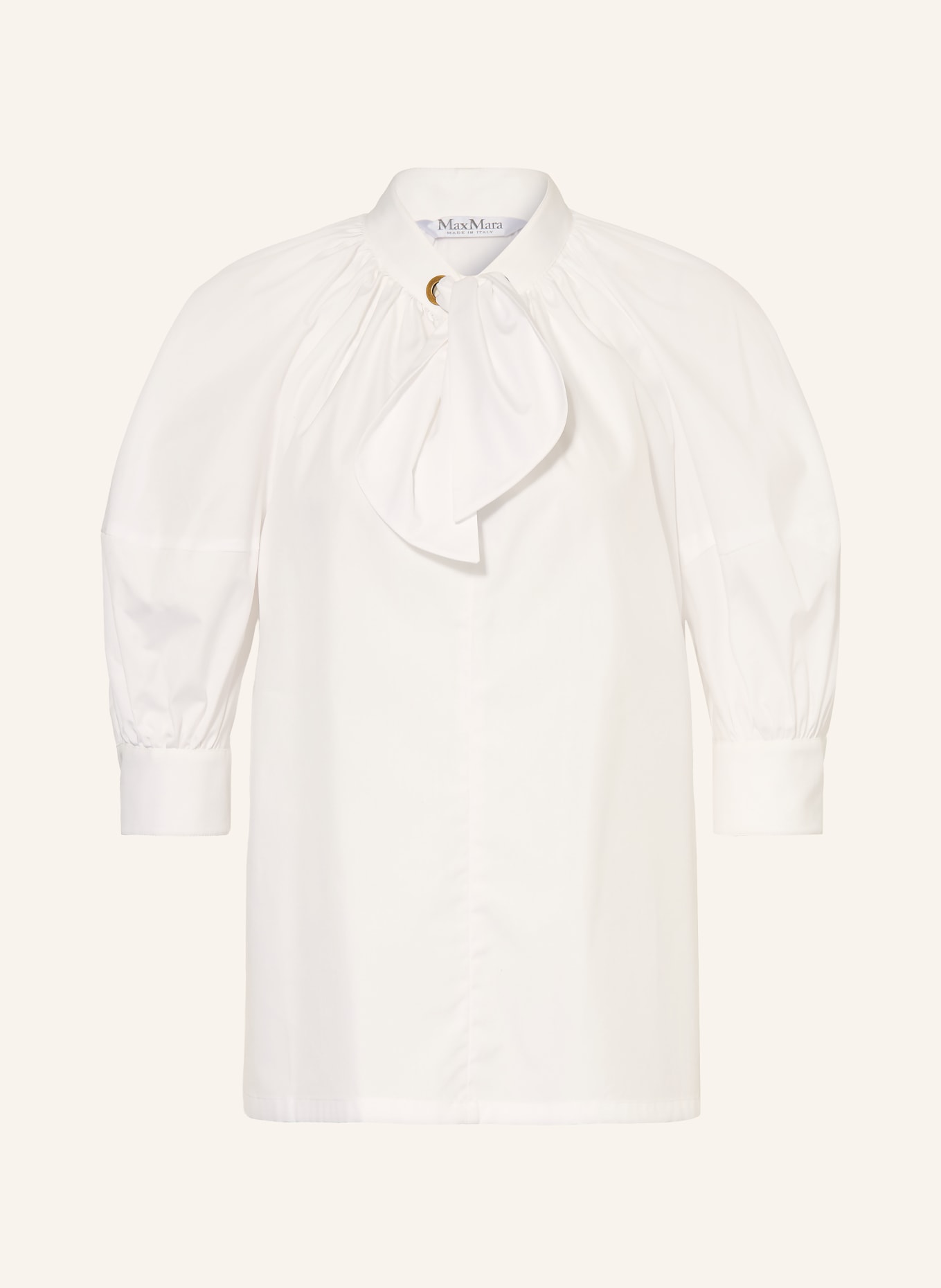 Max Mara Blusenshirt QUINOA mit 3/4-Arm und abnehmbarer Schluppe: WEISS