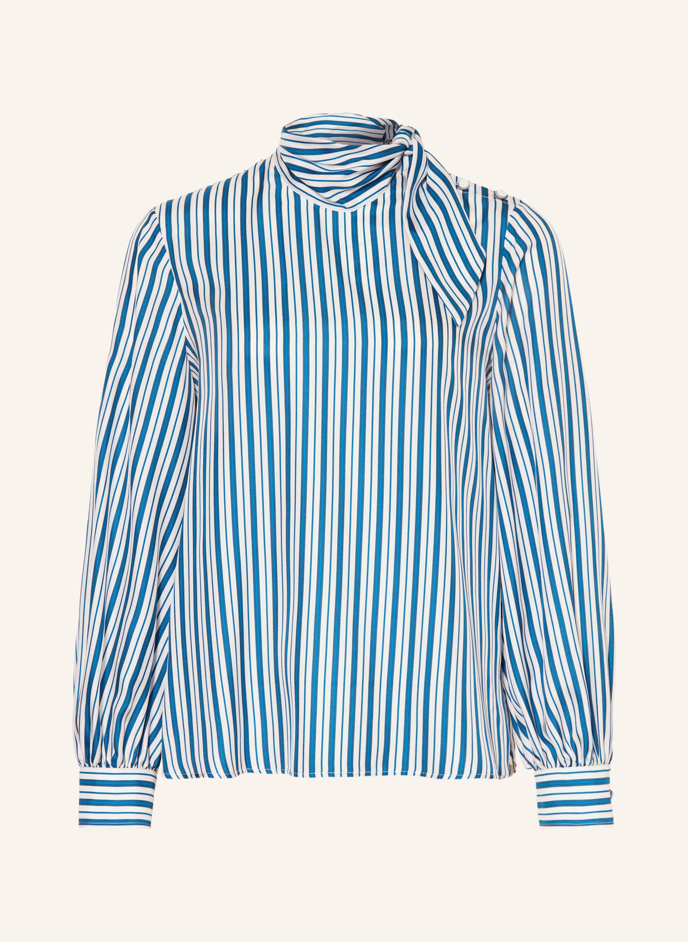 Max Mara BINGO silk blouse: DARK BLUE / BLUE / WHITE