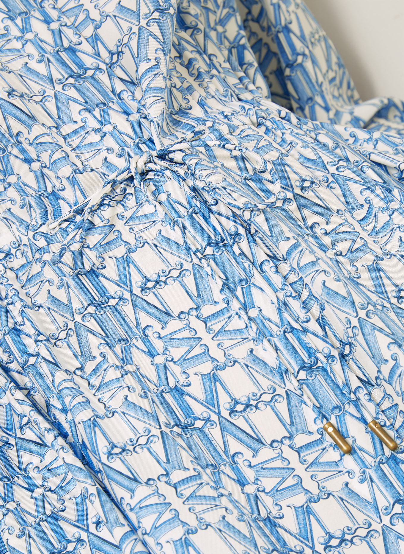 Max Mara Hemdblusenkleid FARAONE aus Seide: BLAU / WEISS