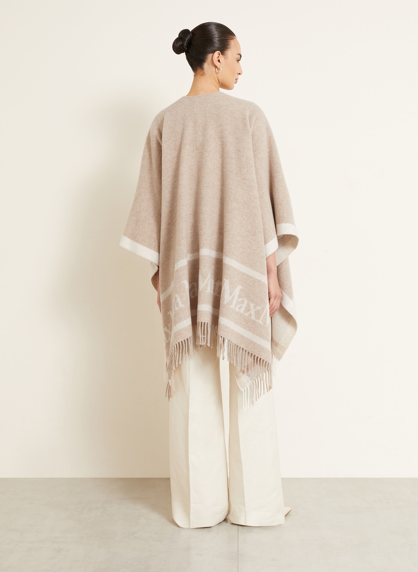 Max Mara Jacquard-Cape HILDE: BEIGE / CREME