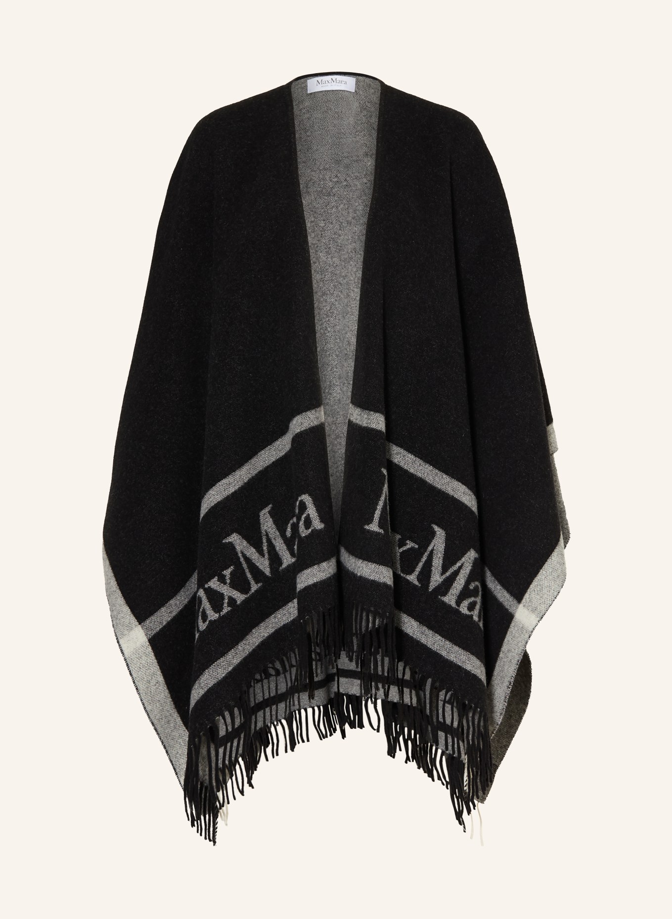 Max Mara Jacquard-Cape HILDE: SCHWARZ / GRAU