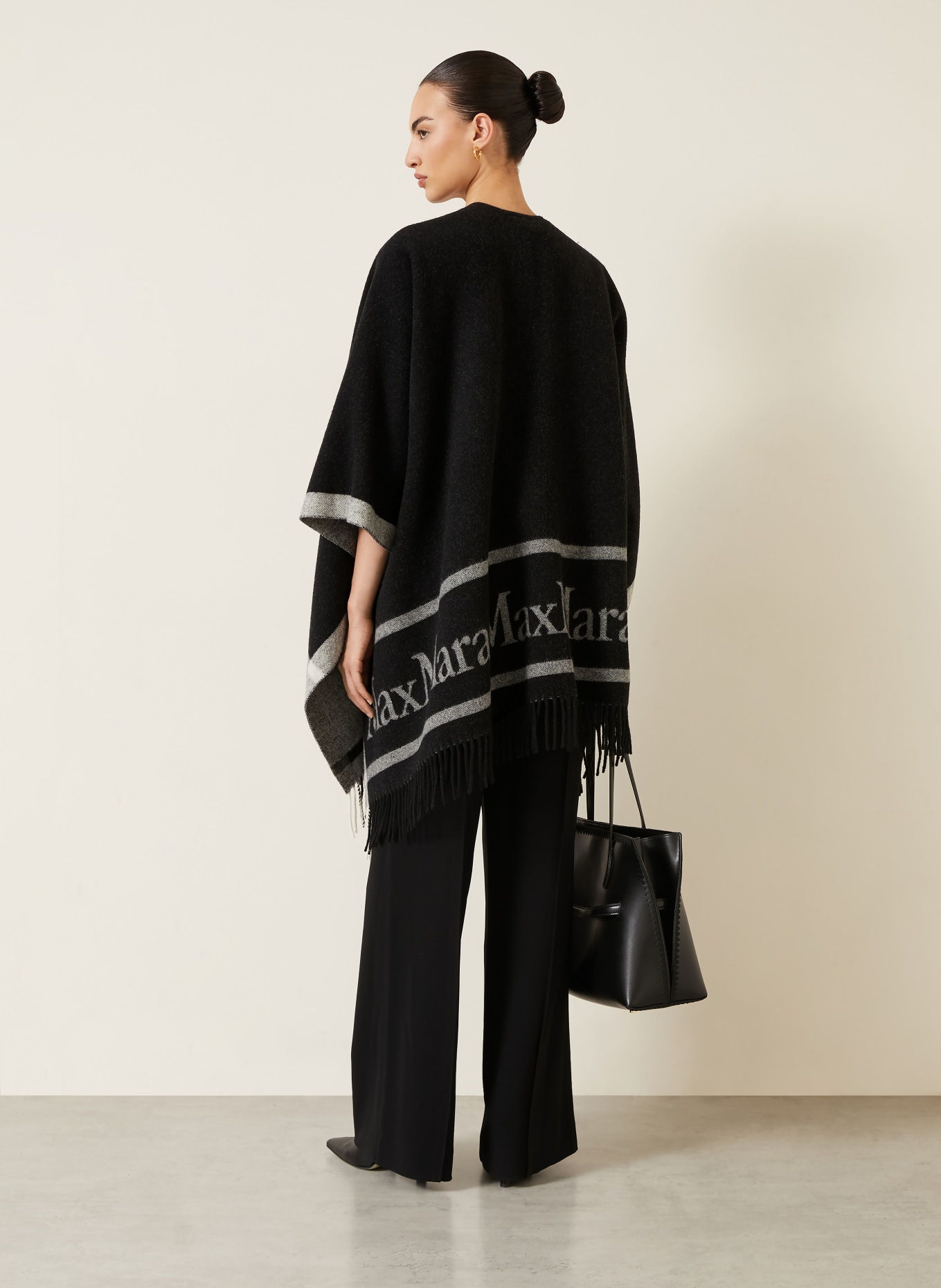 Max Mara Jacquard-Cape HILDE: SCHWARZ / GRAU