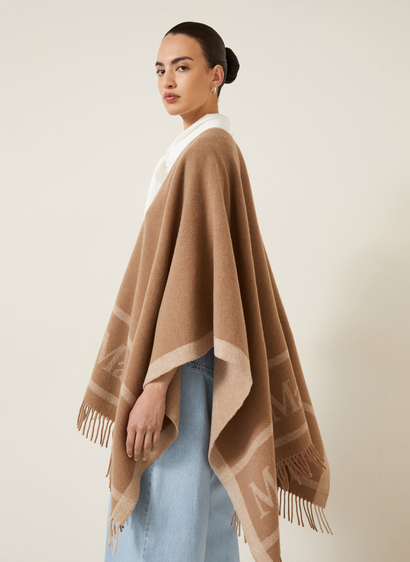 Max Mara Cape jacquard HILDE: CHAMEAU / BEIGE
