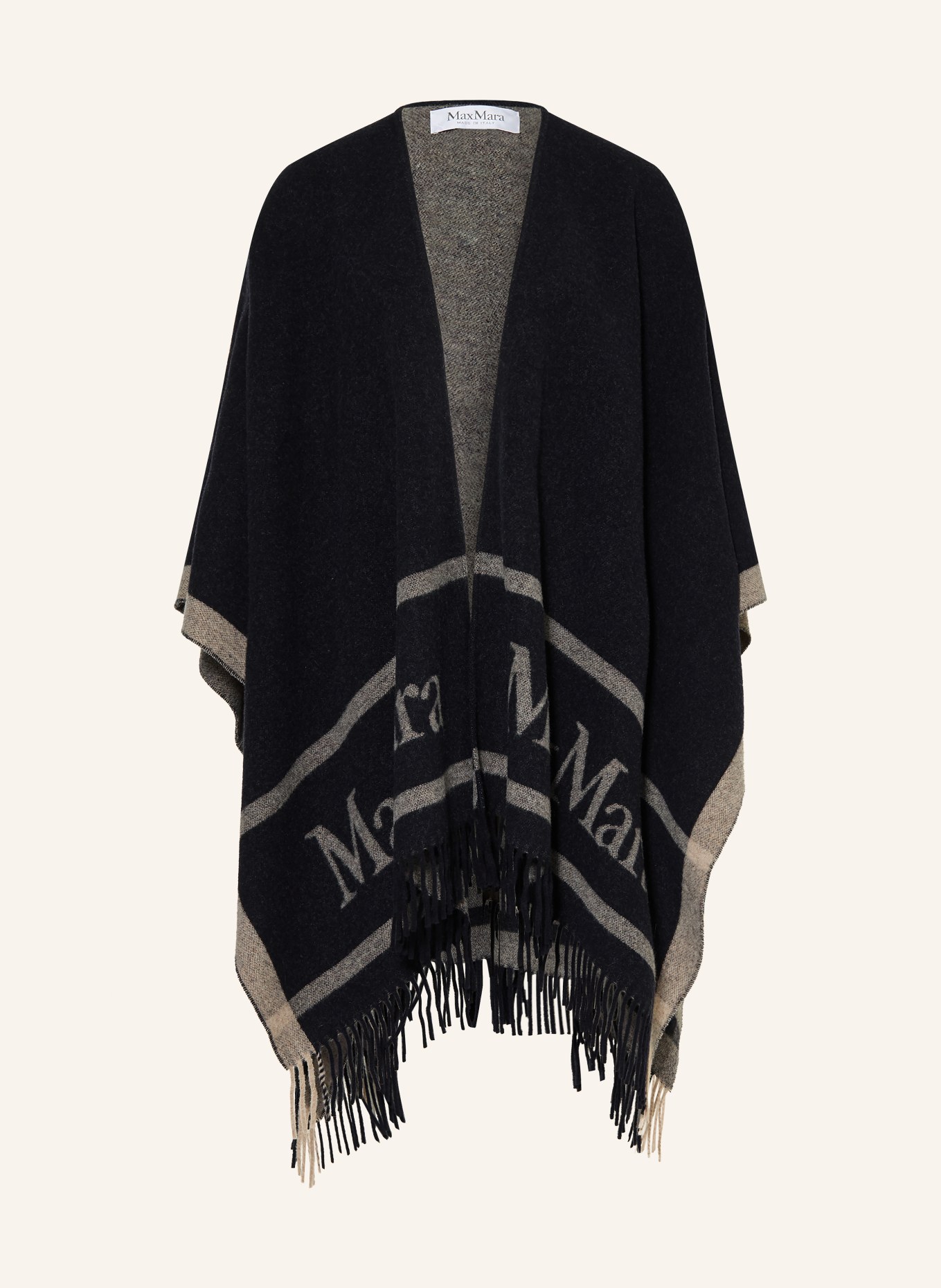 Max Mara Jacquard Cape HILDE: DARK BLUE / GRAY
