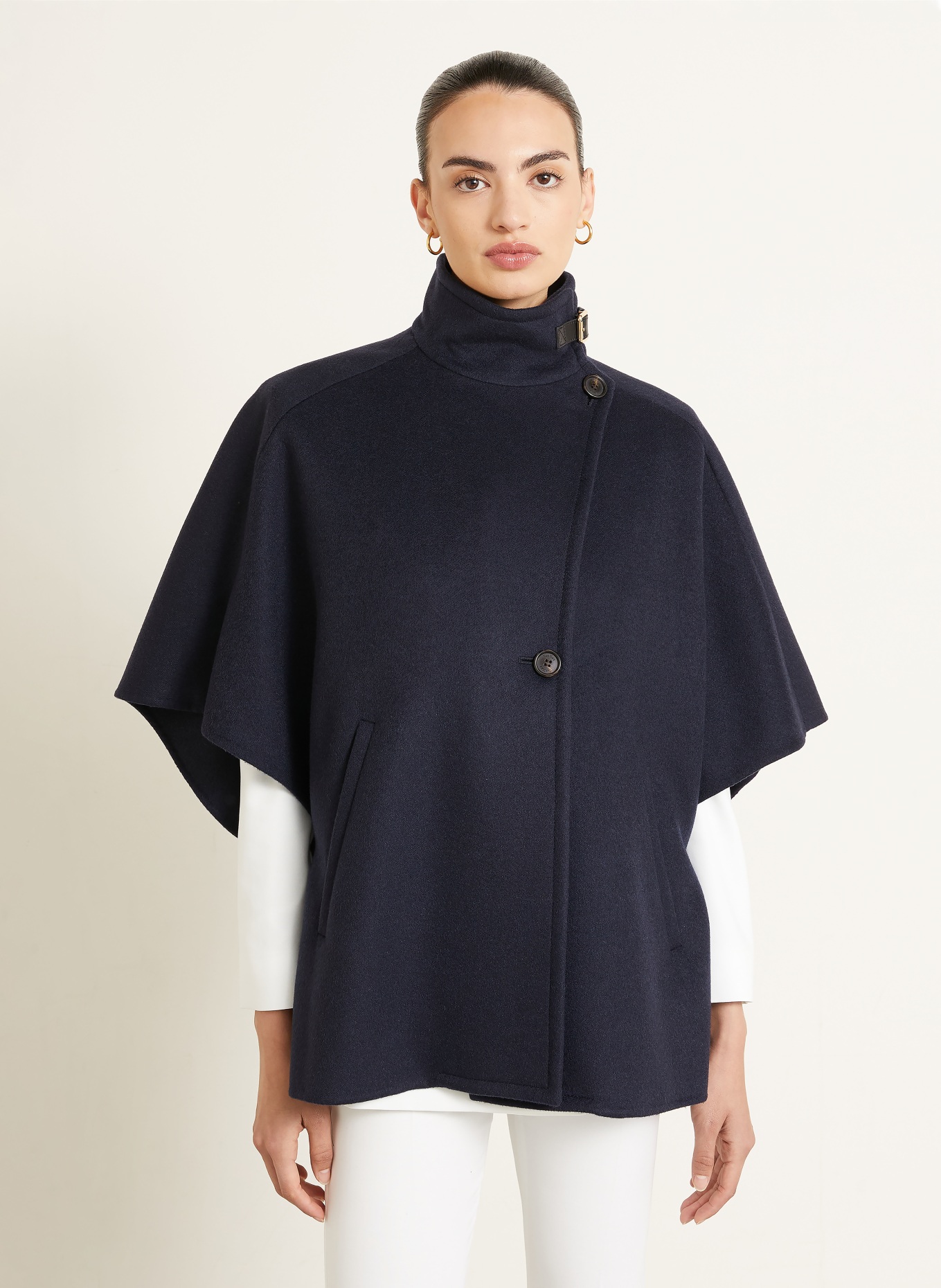 Max Mara Cashmere-Cape DERRIK: DUNKELBLAU