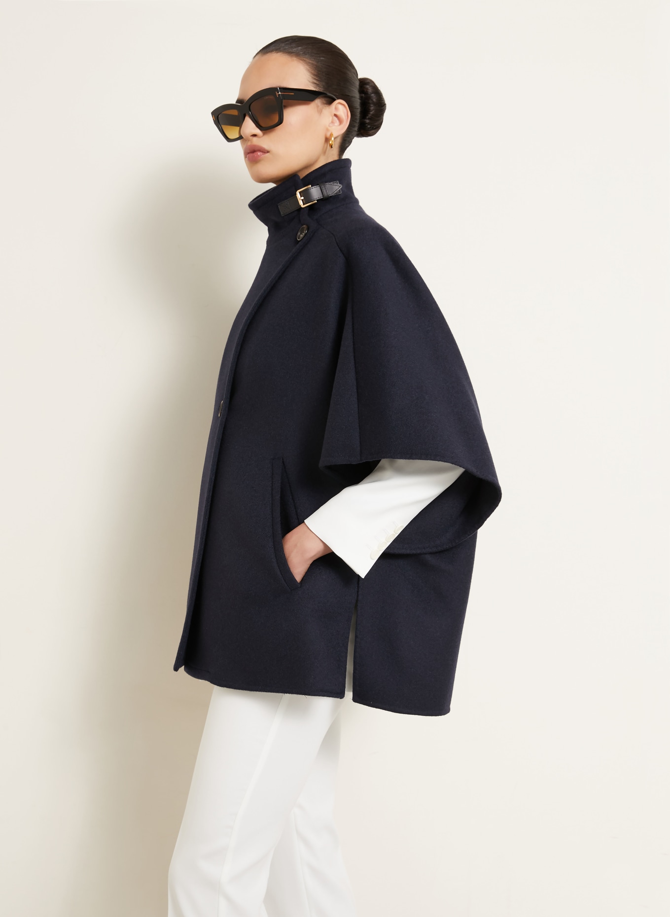 Max Mara Cashmere-Cape DERRIK: DUNKELBLAU