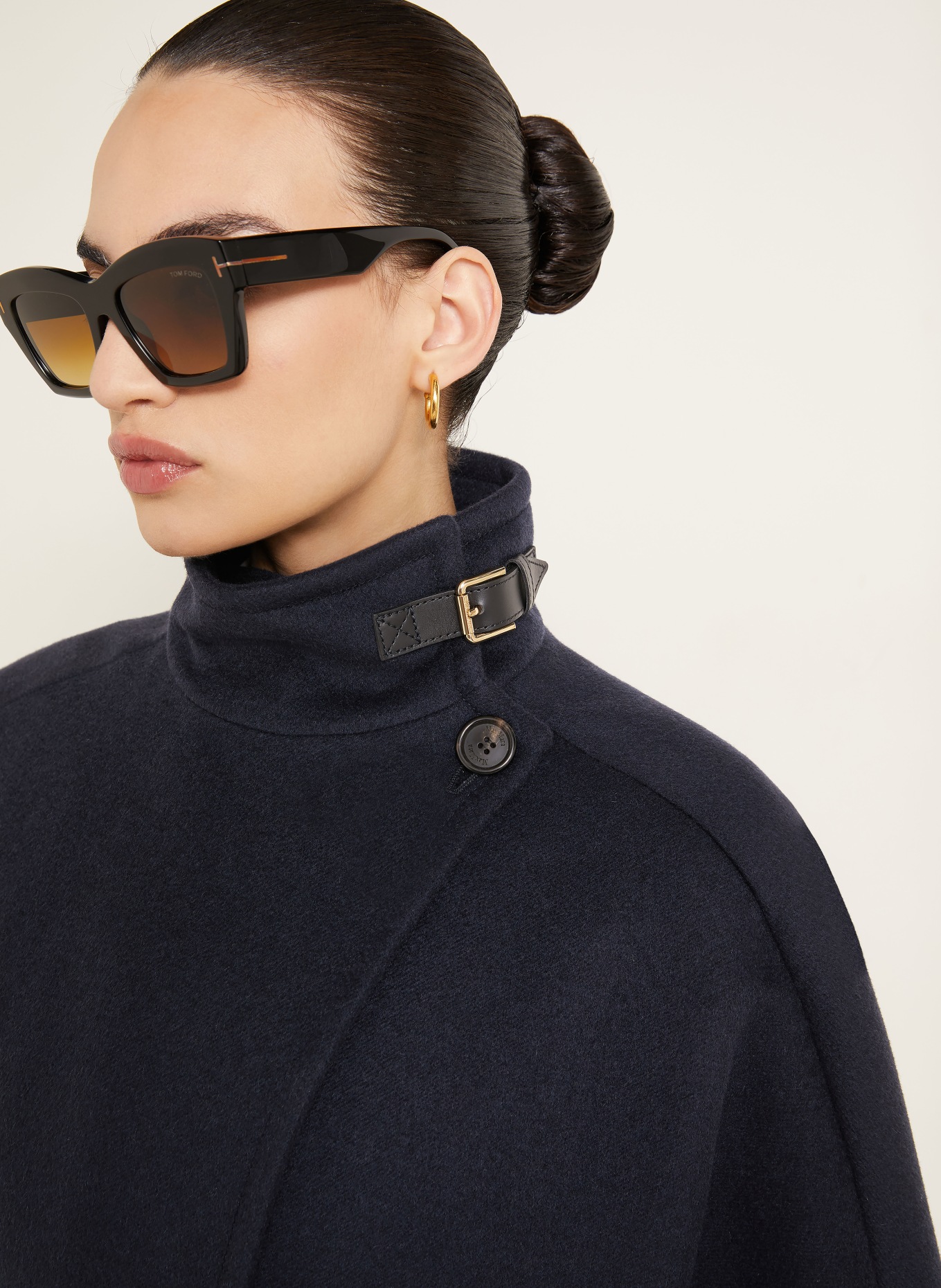 Max Mara Cashmere-Cape DERRIK: DUNKELBLAU
