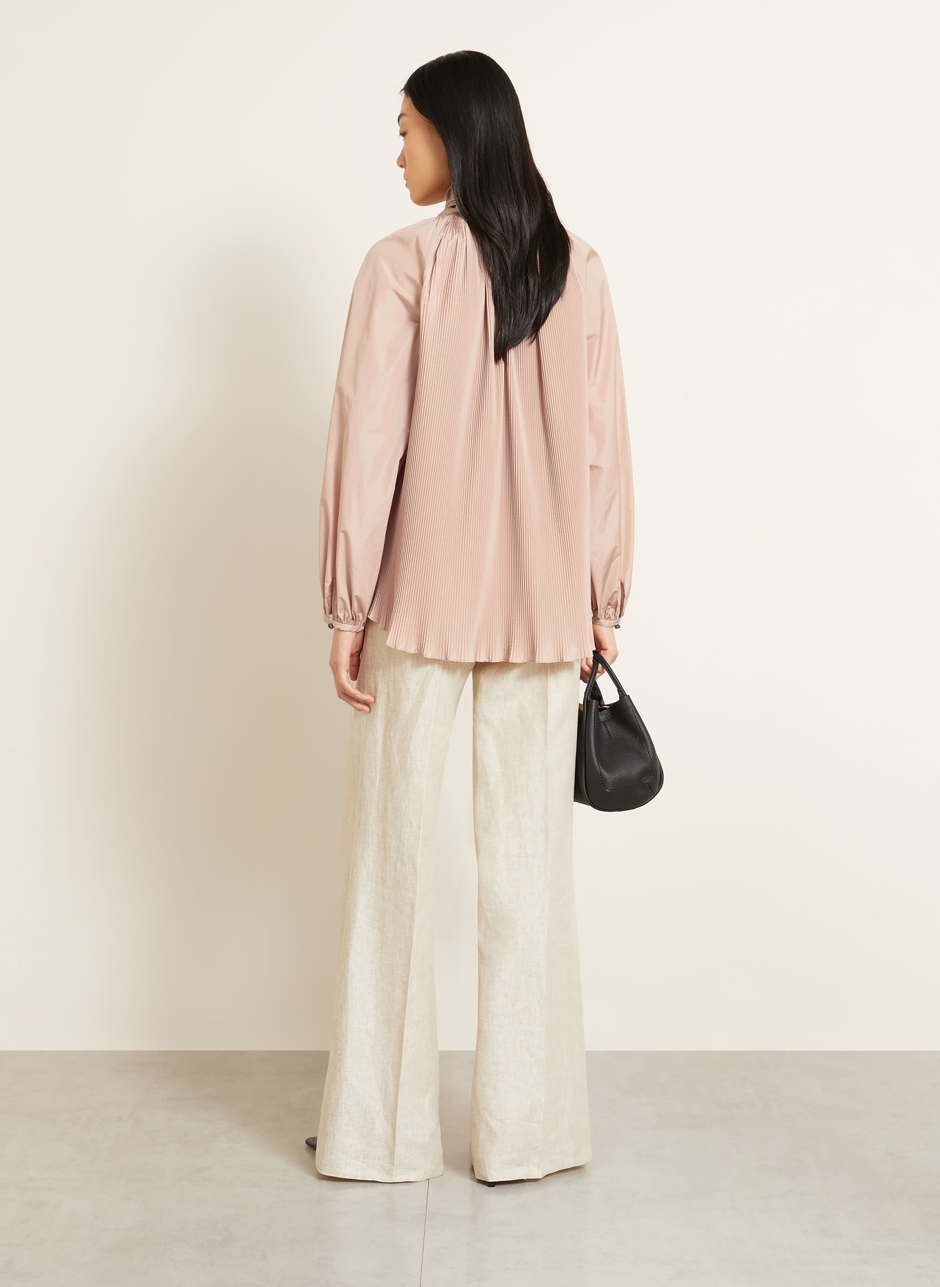 Max Mara Schluppenbluse VALLE mit Plissees: ROSÉ