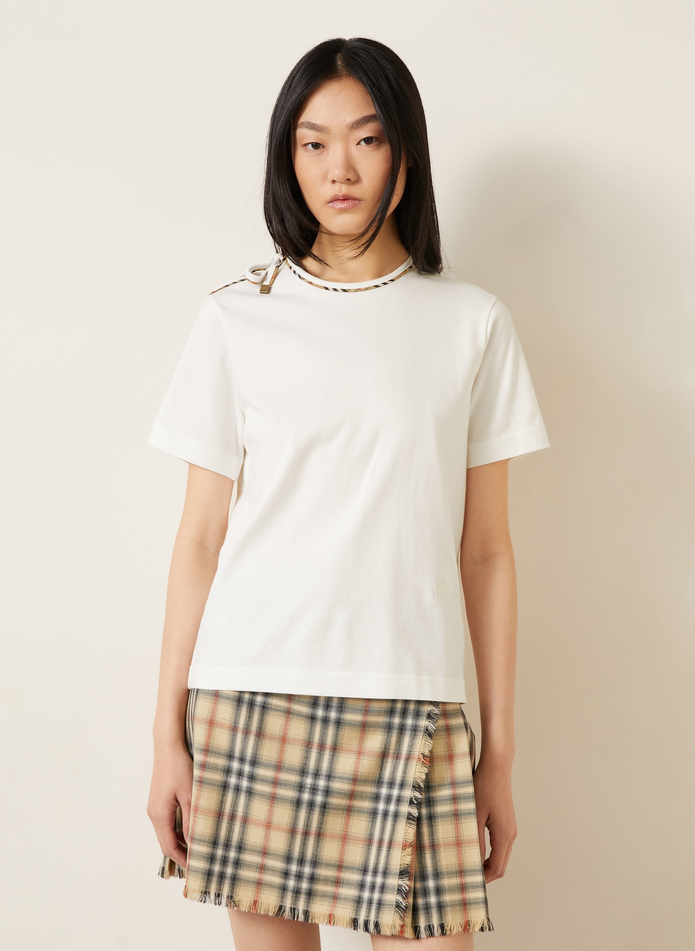 BURBERRY T-Shirt FRANKIE: WEISS / BEIGE / SCHWARZ