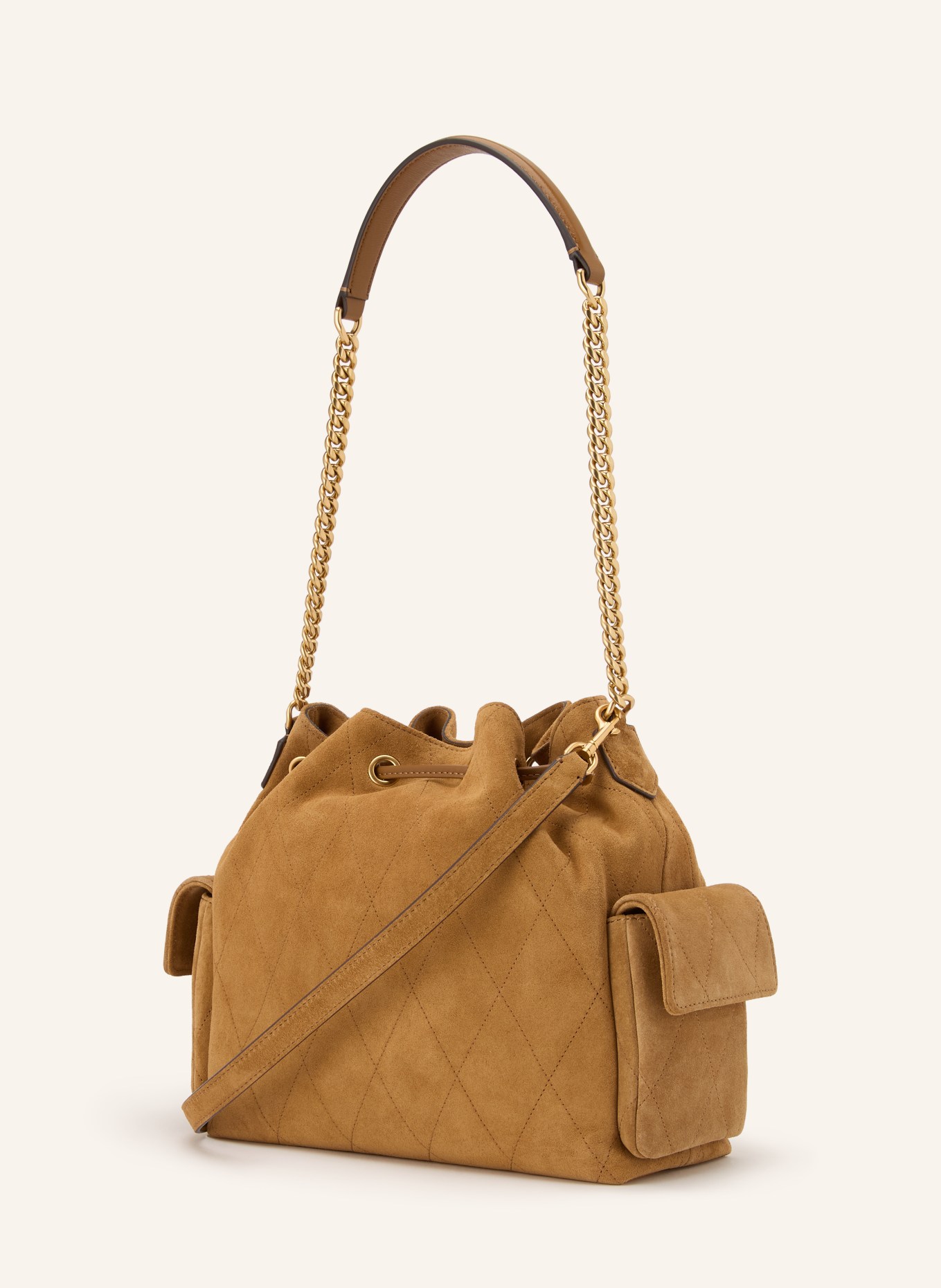 TORY BURCH Beuteltasche CHARLIE: COGNAC / GOLD