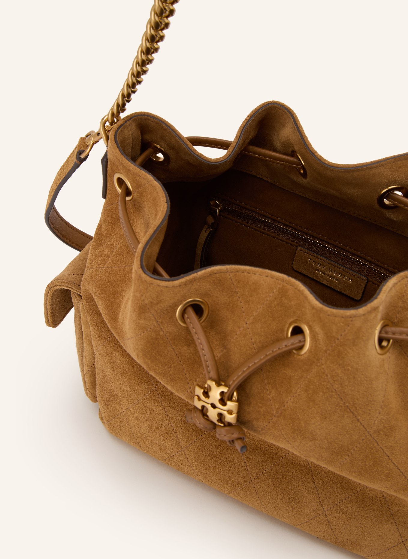 TORY BURCH Beuteltasche CHARLIE: COGNAC / GOLD