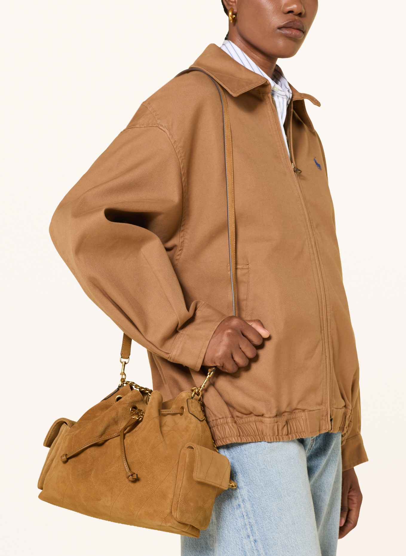 TORY BURCH Zak CHARLIE: COGNAC / GOUD